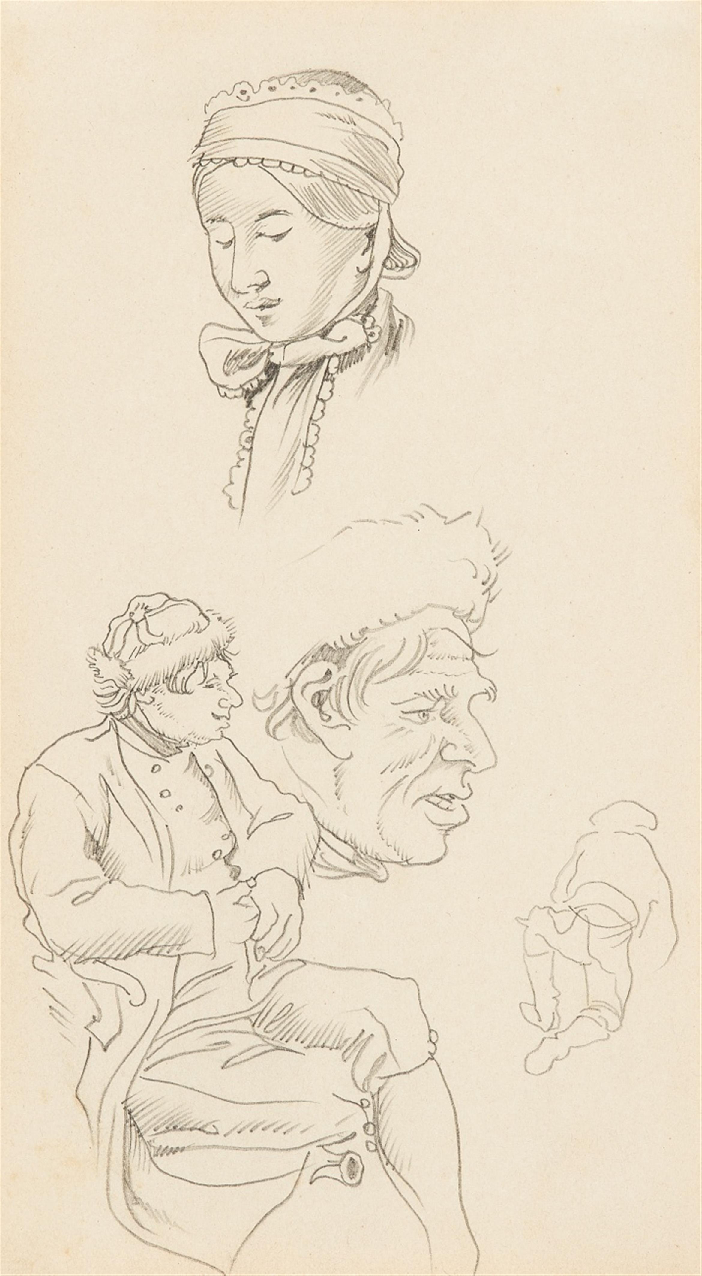 Wilhelm Busch - Sketch with Four Figure Studies - image-1