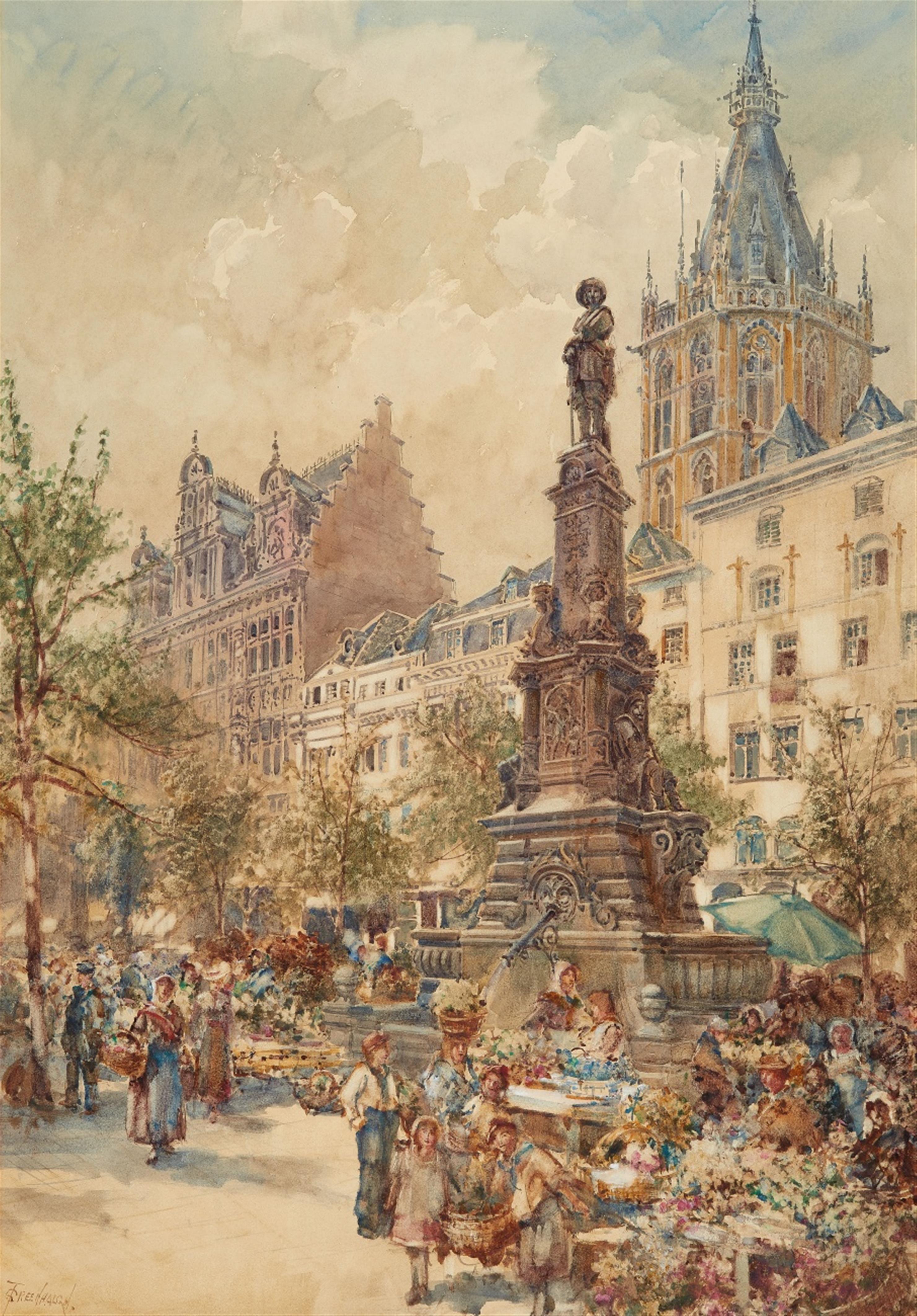 Thomas Greenhalgh - Flower Seller at the Old Market in Cologne - image-1