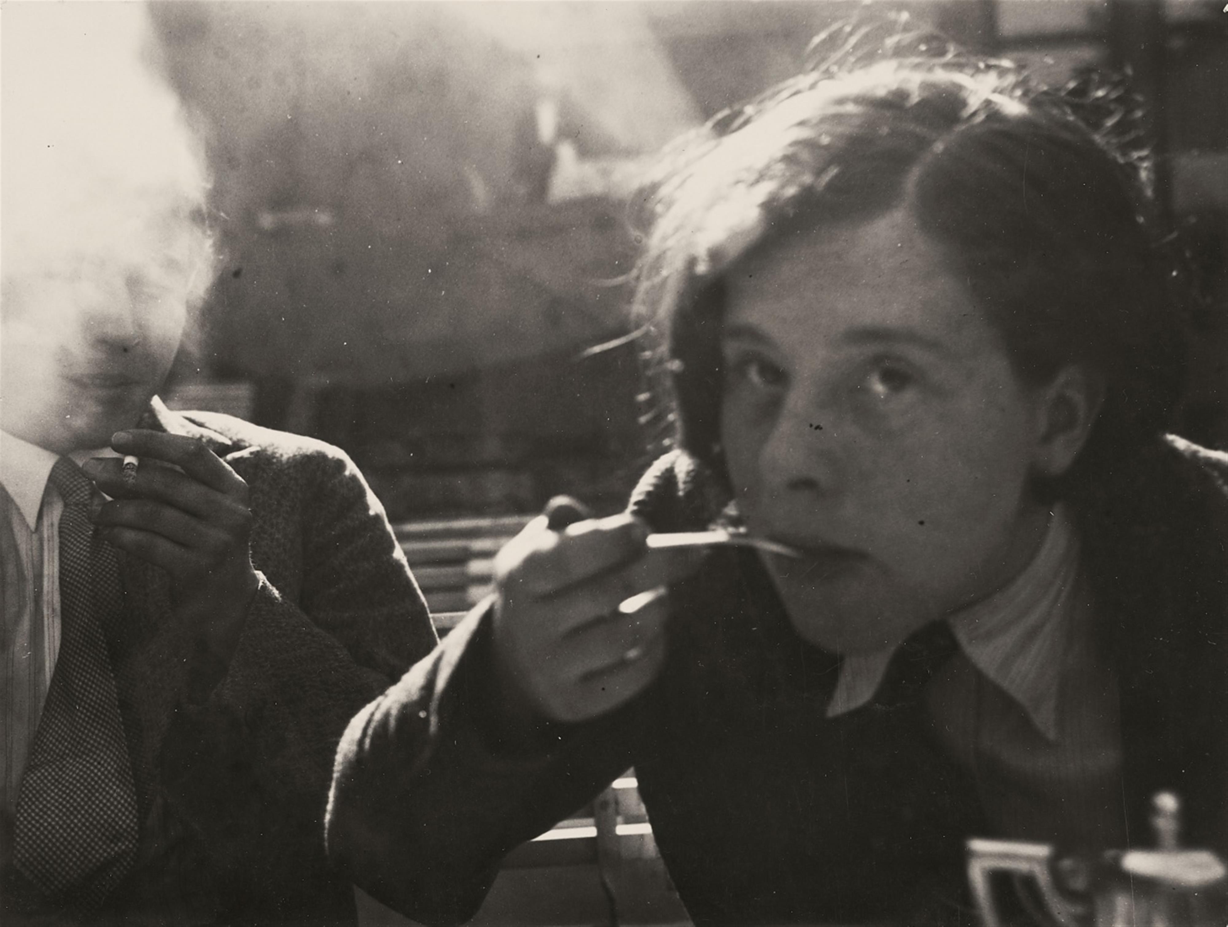 T. Lux Feininger - Untitled (Two students at the Bauhaus canteen) - image-1