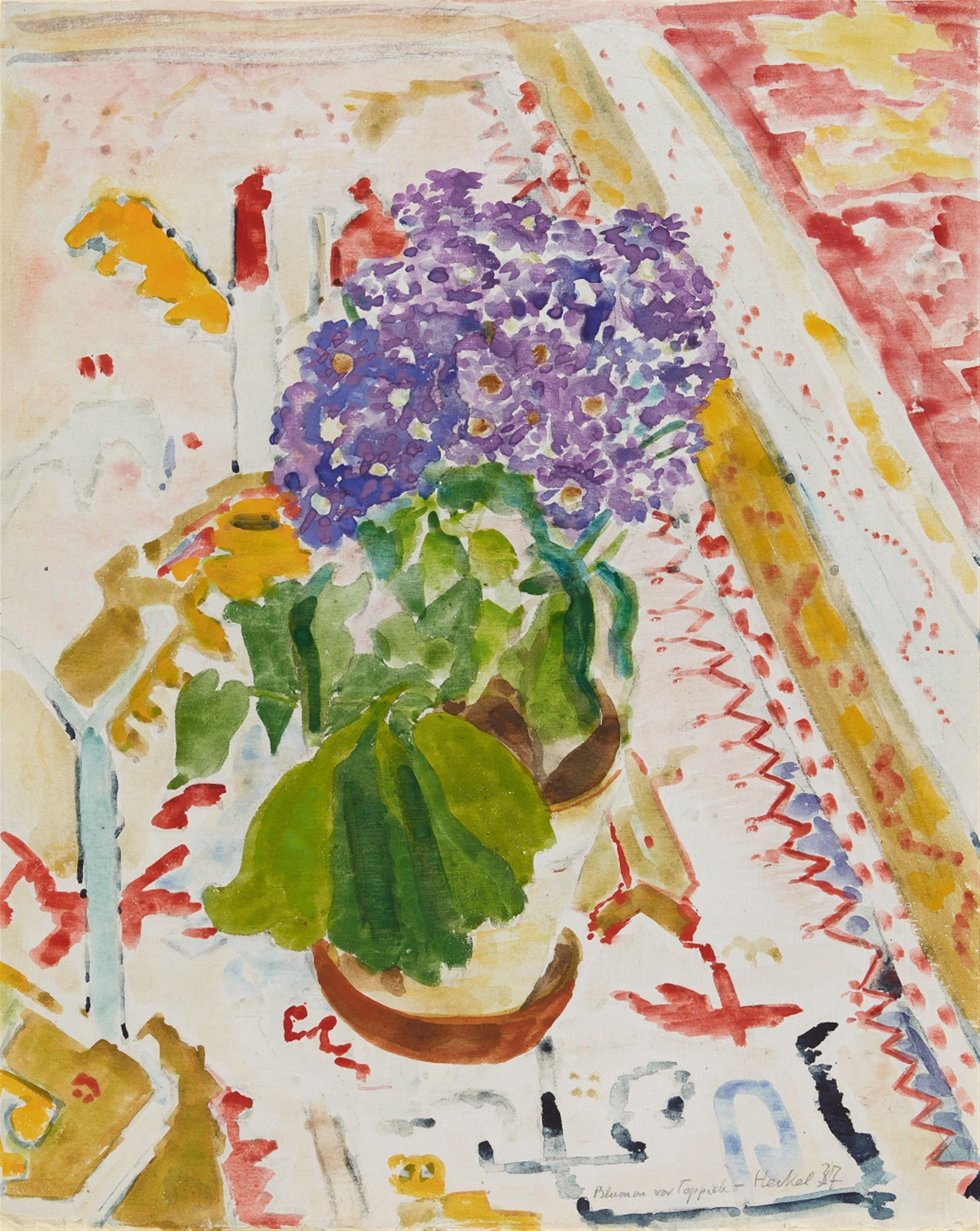 Erich Heckel - Blumen vor Teppich - image-1