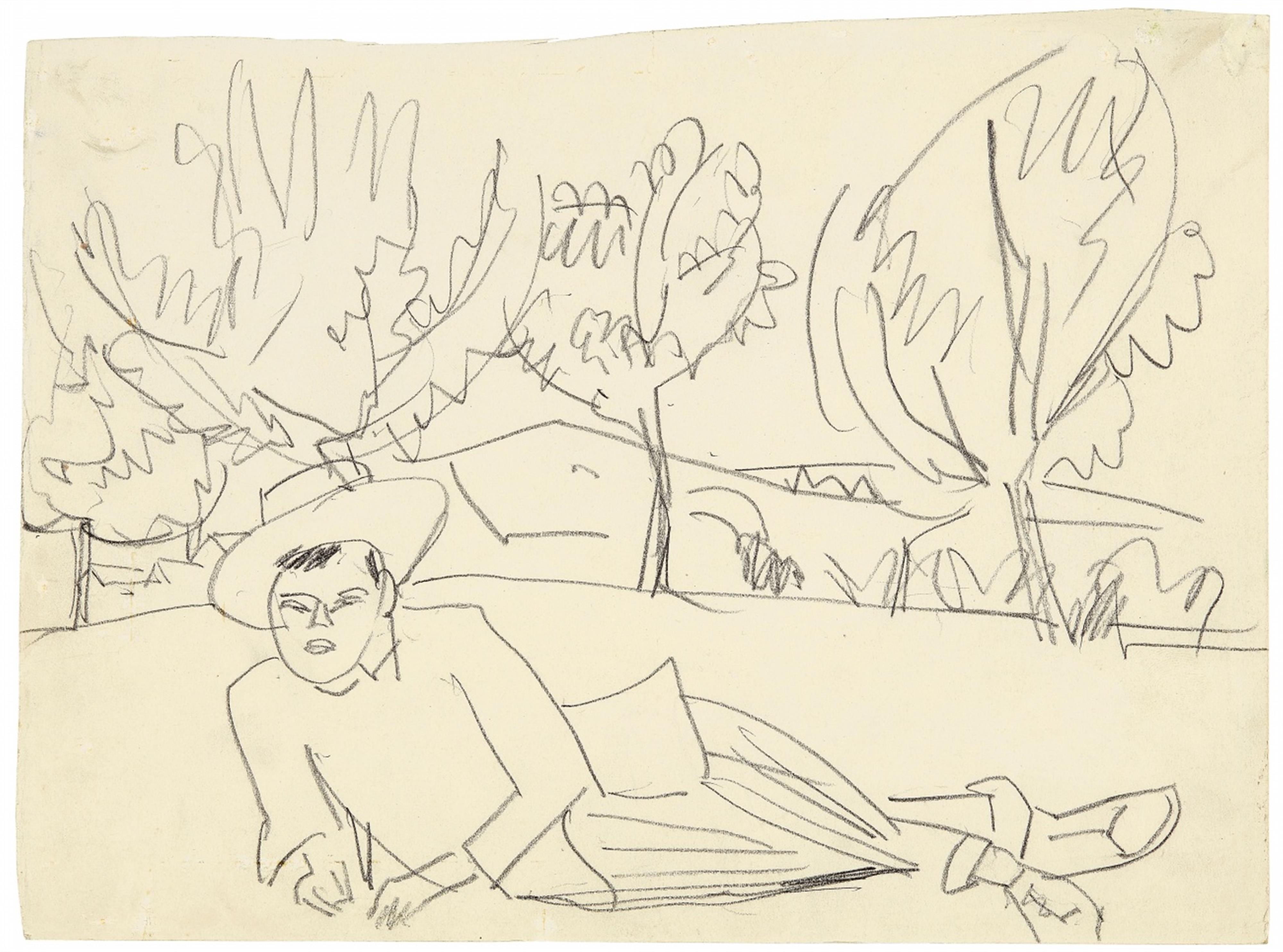 Ernst Ludwig Kirchner - Liegender junger Mann - image-1