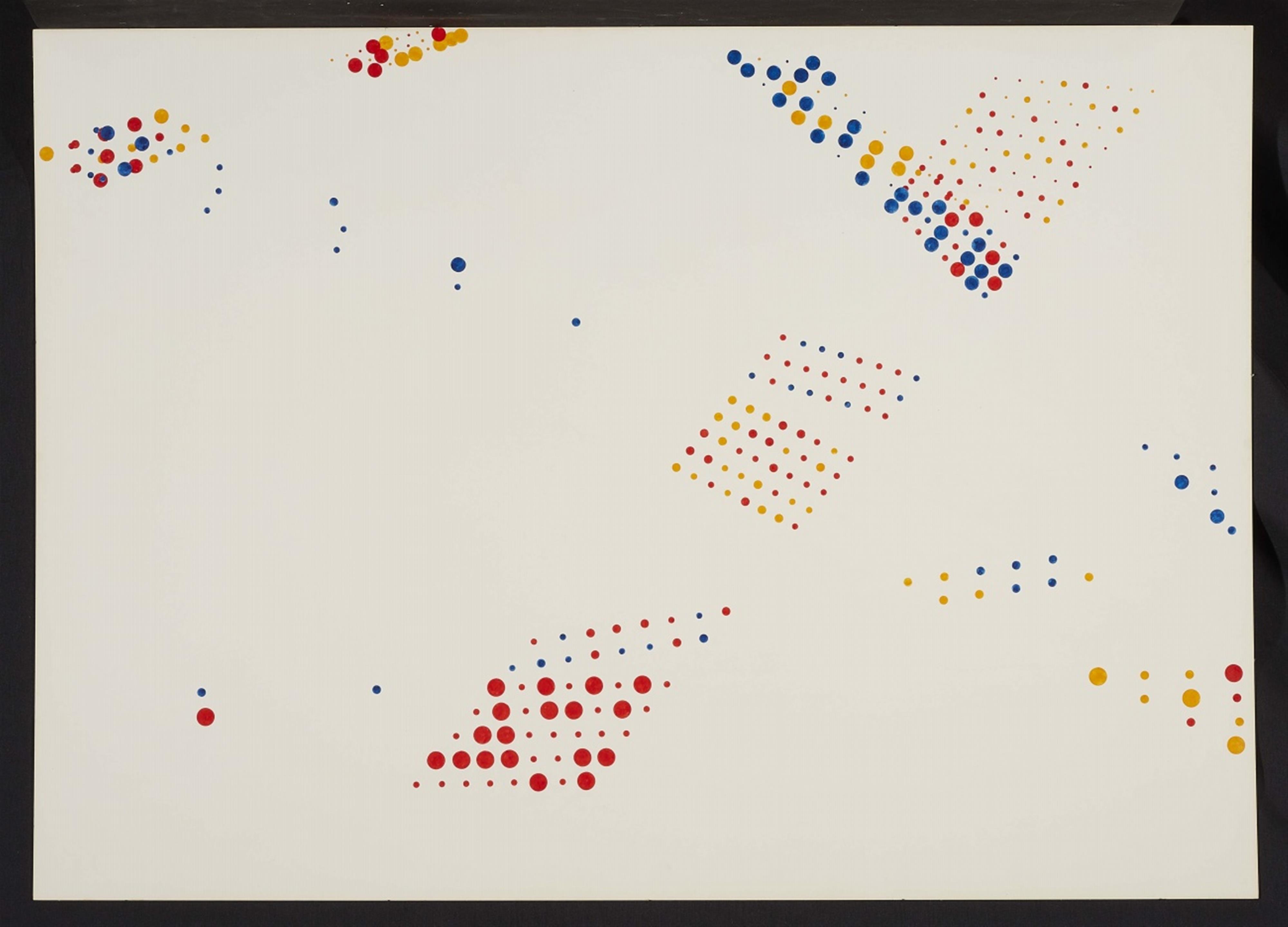 Herman de Vries - V 73 - 196 S (random puntraster tekening in drie kleuren) - image-2