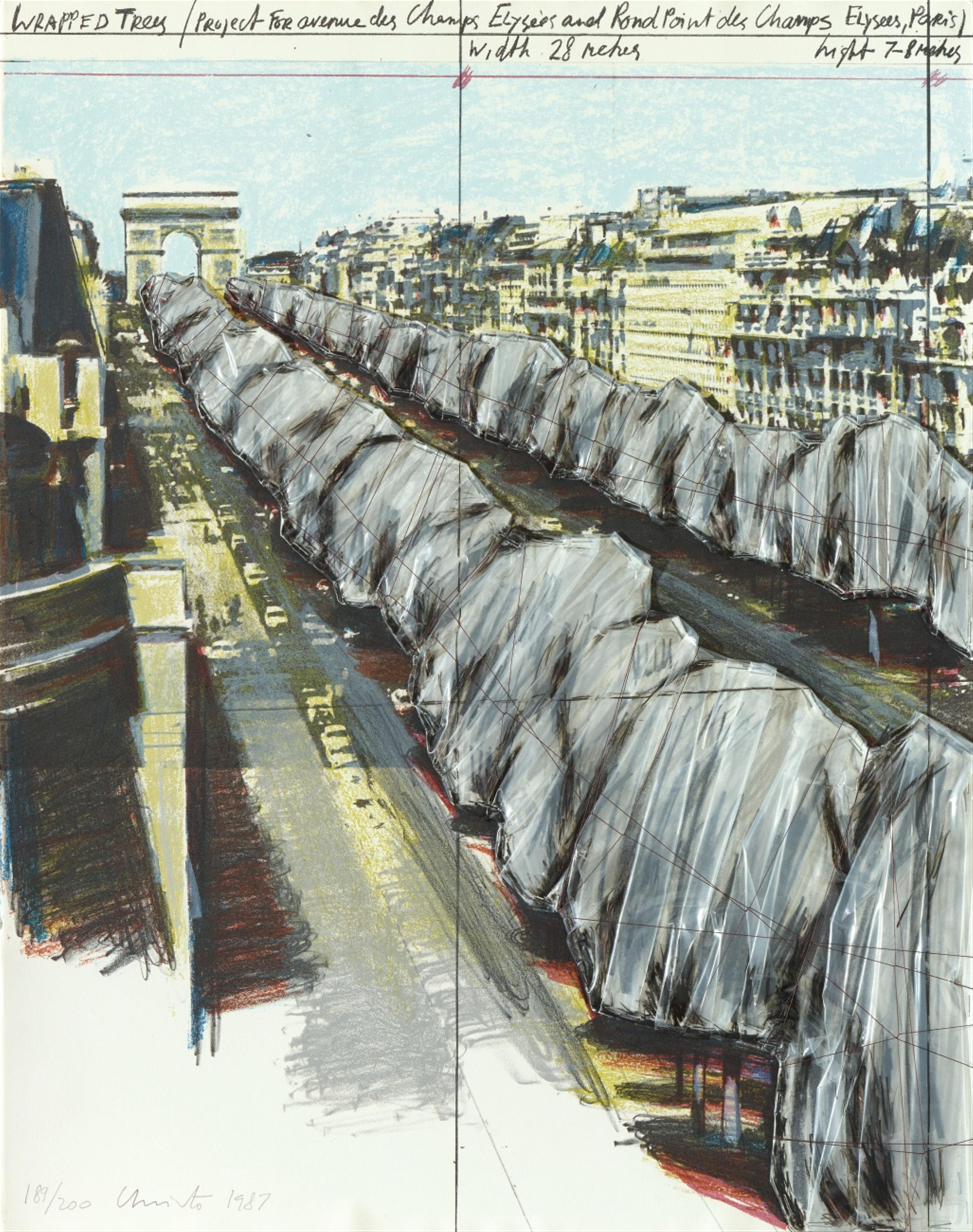 Christo - Wrapped Trees, Project for the Avenue des Champs-Elysées, Paris - image-1