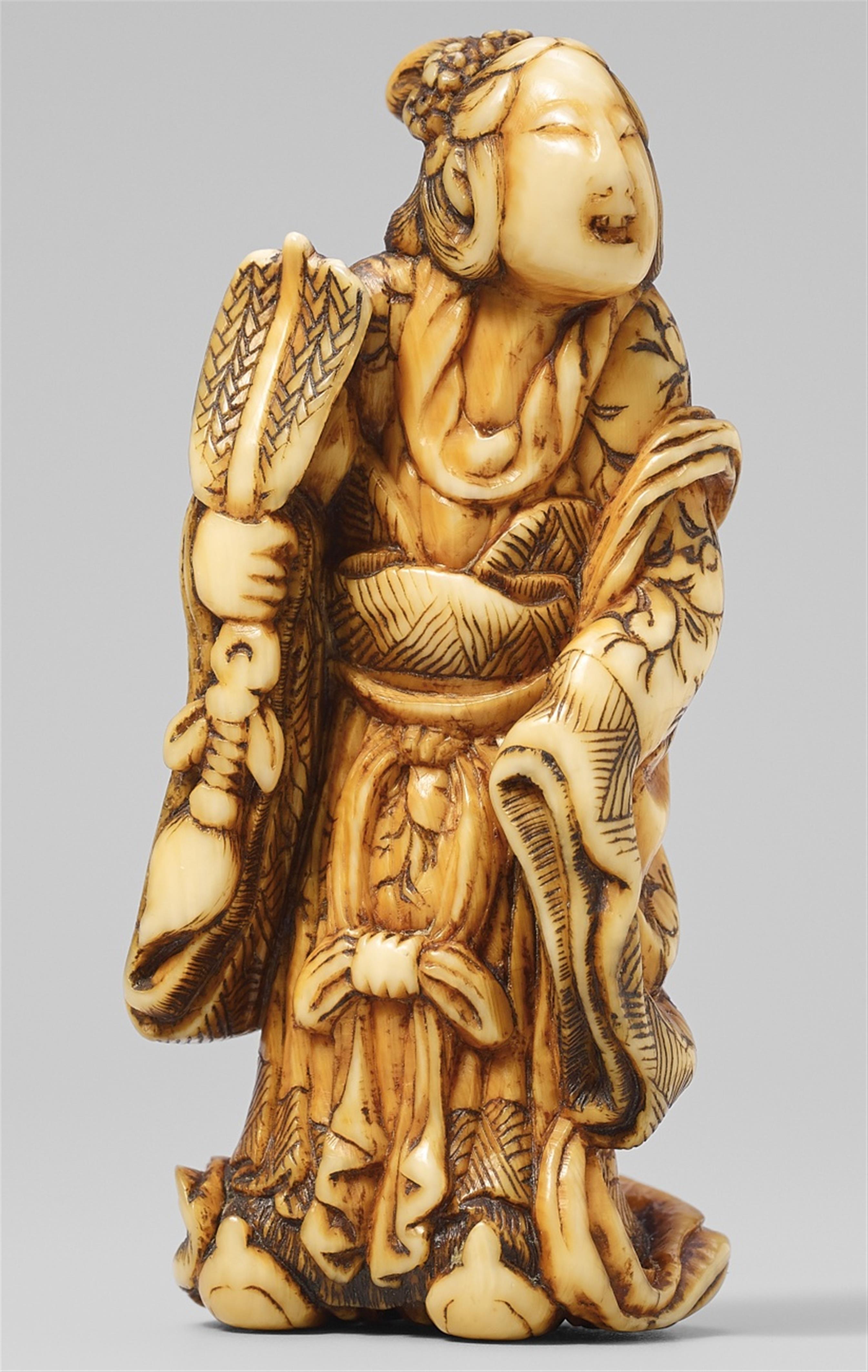 A fine ivory netsuke of Benten. Mid-19th century - image-1