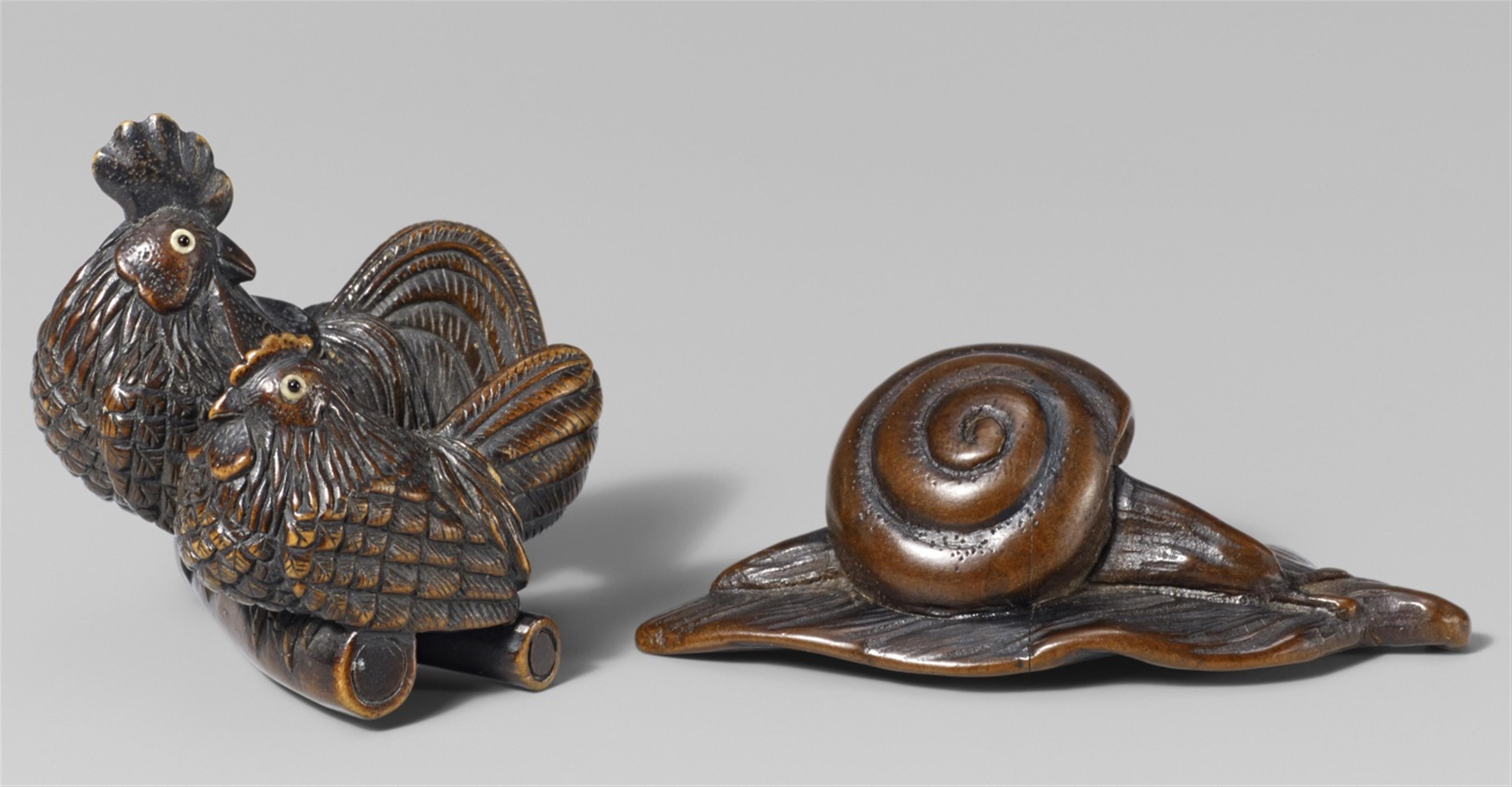 Two wood netsuke. 19th century - image-1