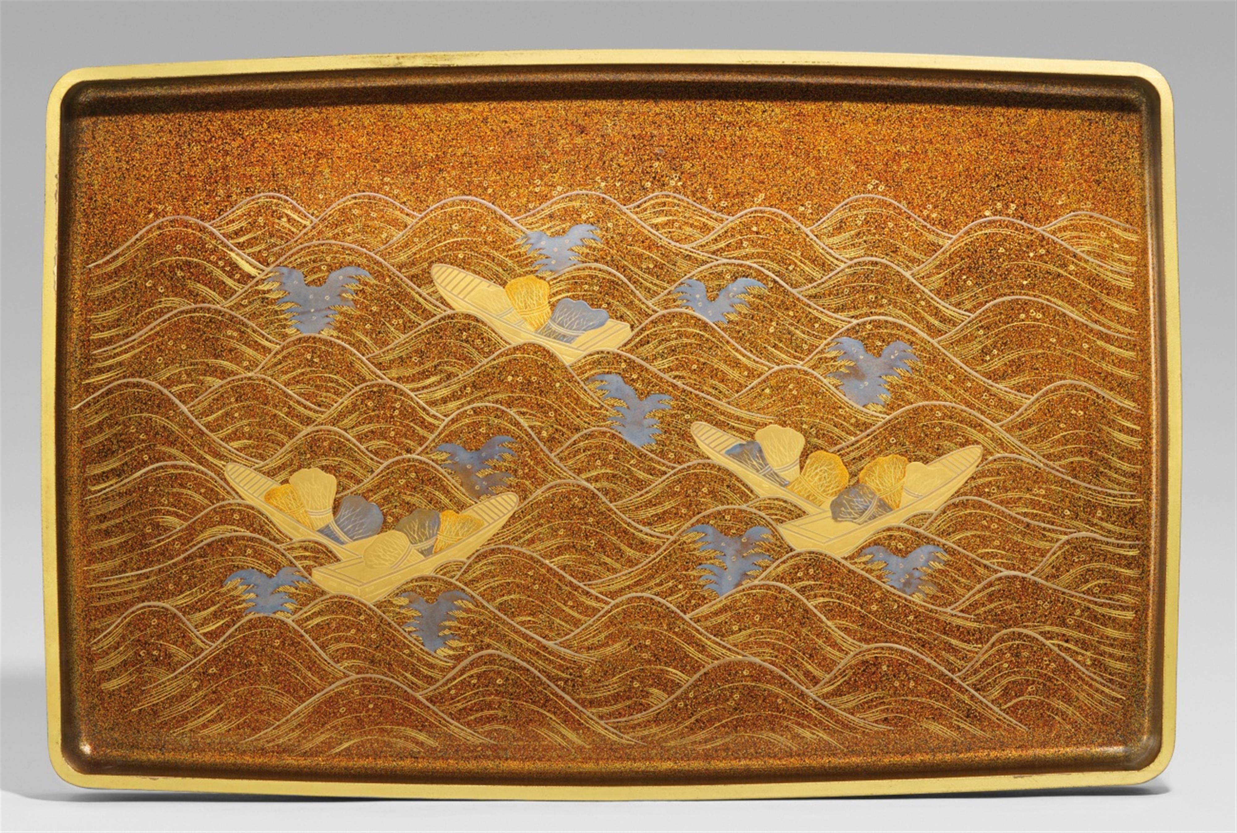 A large lacquer tray for kimono. 19th century or later - image-1