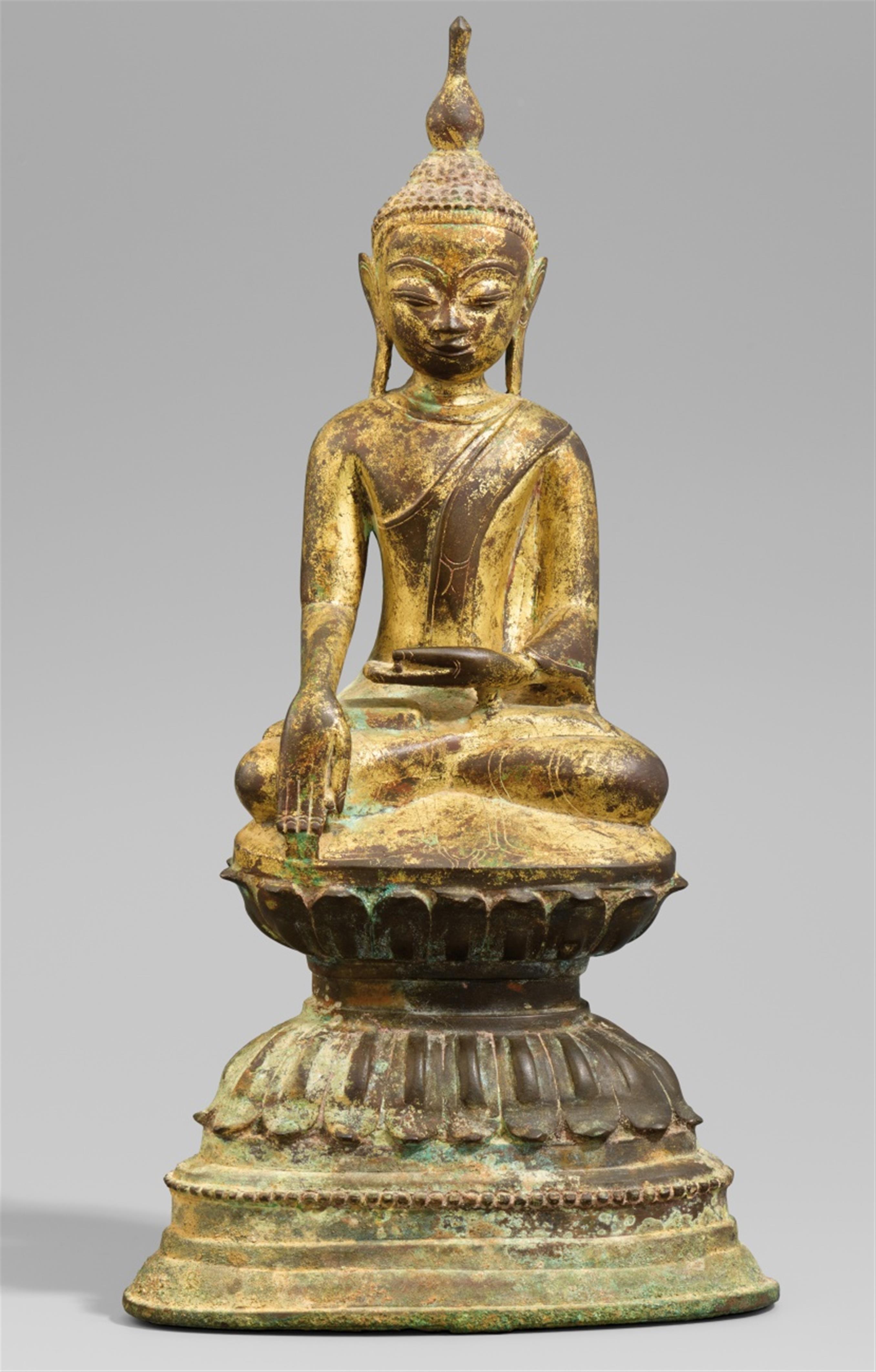 Buddha Shakyamuni. Bronze, teilweise vergoldet. Birma, Shan-Staaten. 18./19. Jh. - image-1