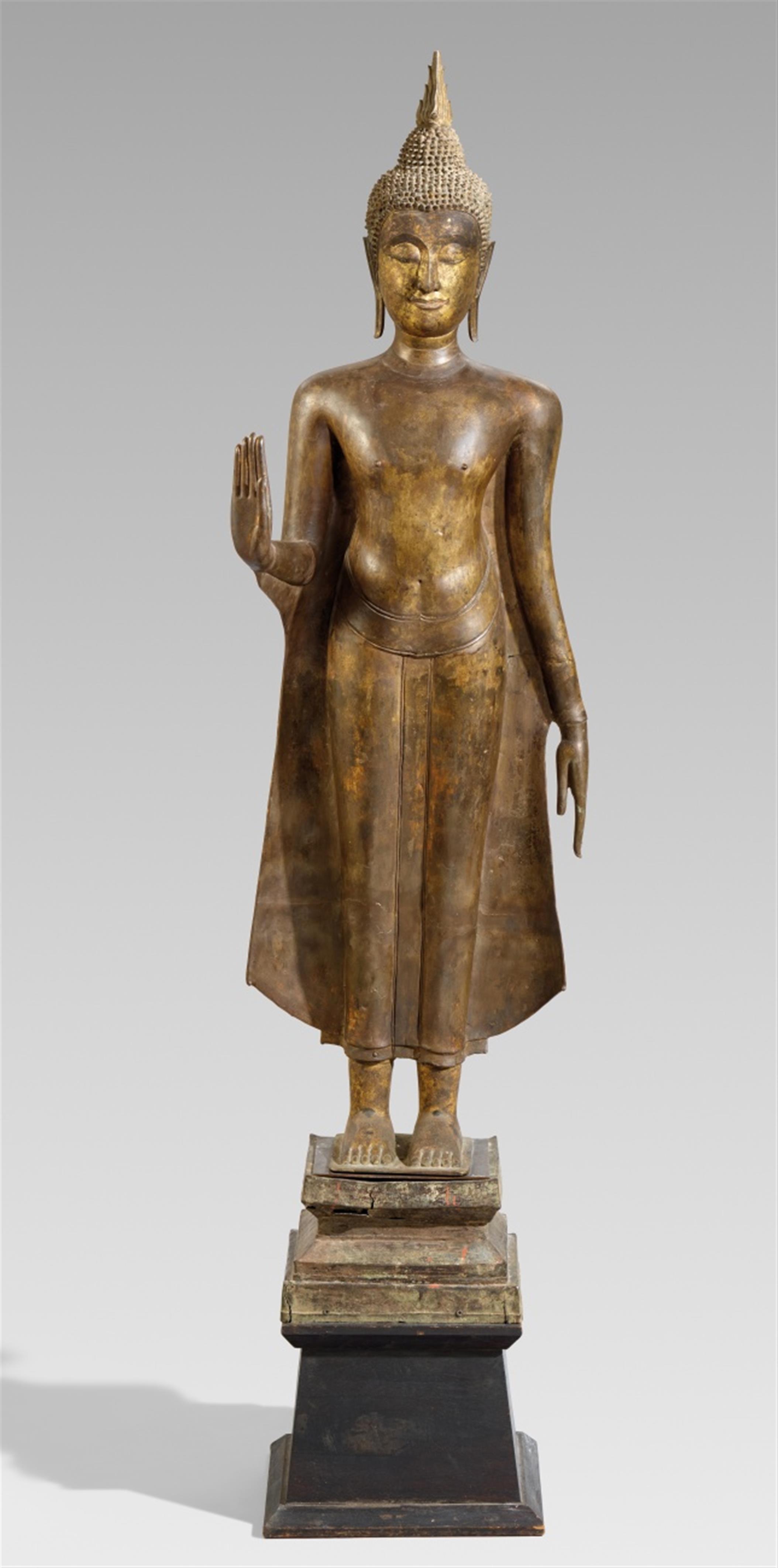 Lebensgroßer Buddha. Bronze. Thailand, Ayutthaya. 15./16. Jh. - image-1