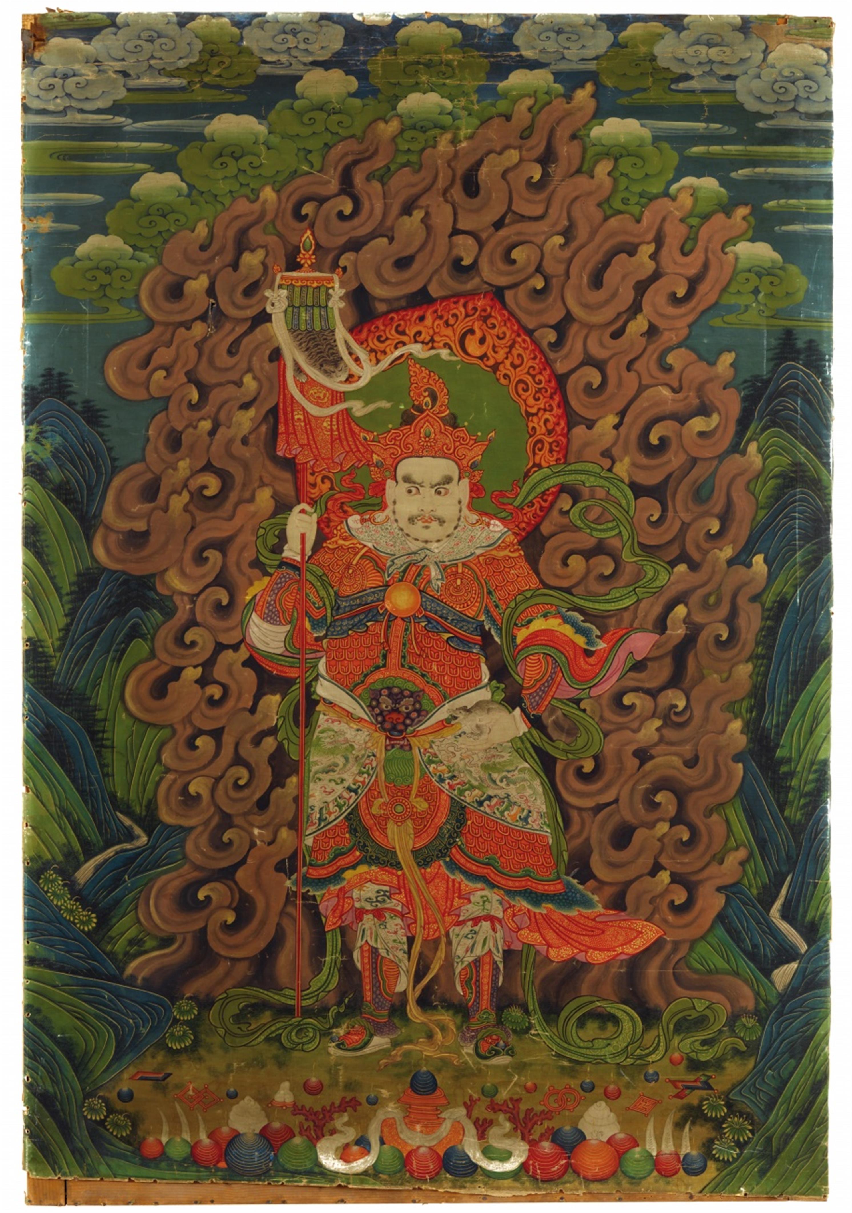 A Sinotibetan thangka of Vaishravana. Arround 1900 - image-1