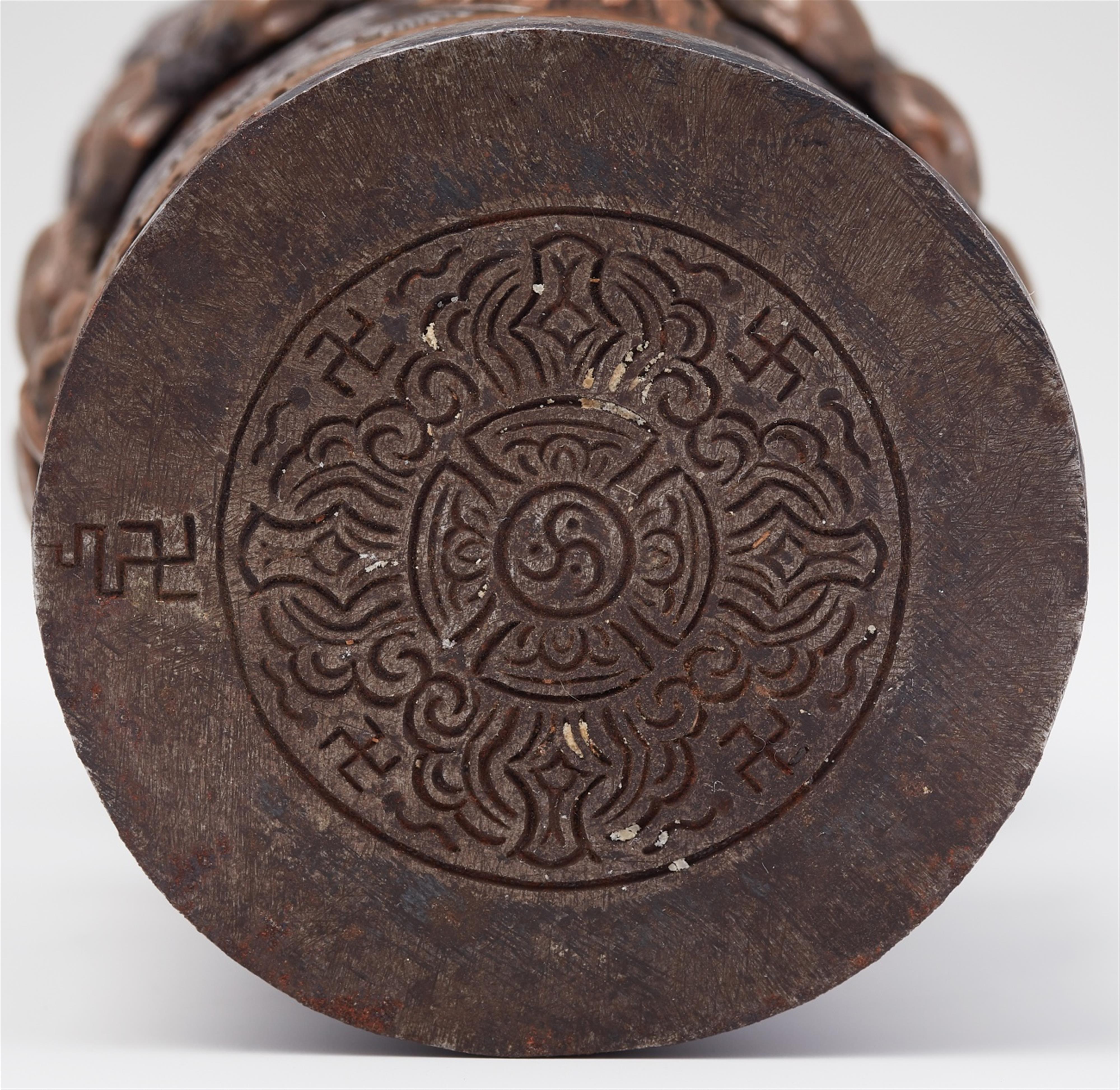 A Tibetan wrought iron and copper seal - image-2