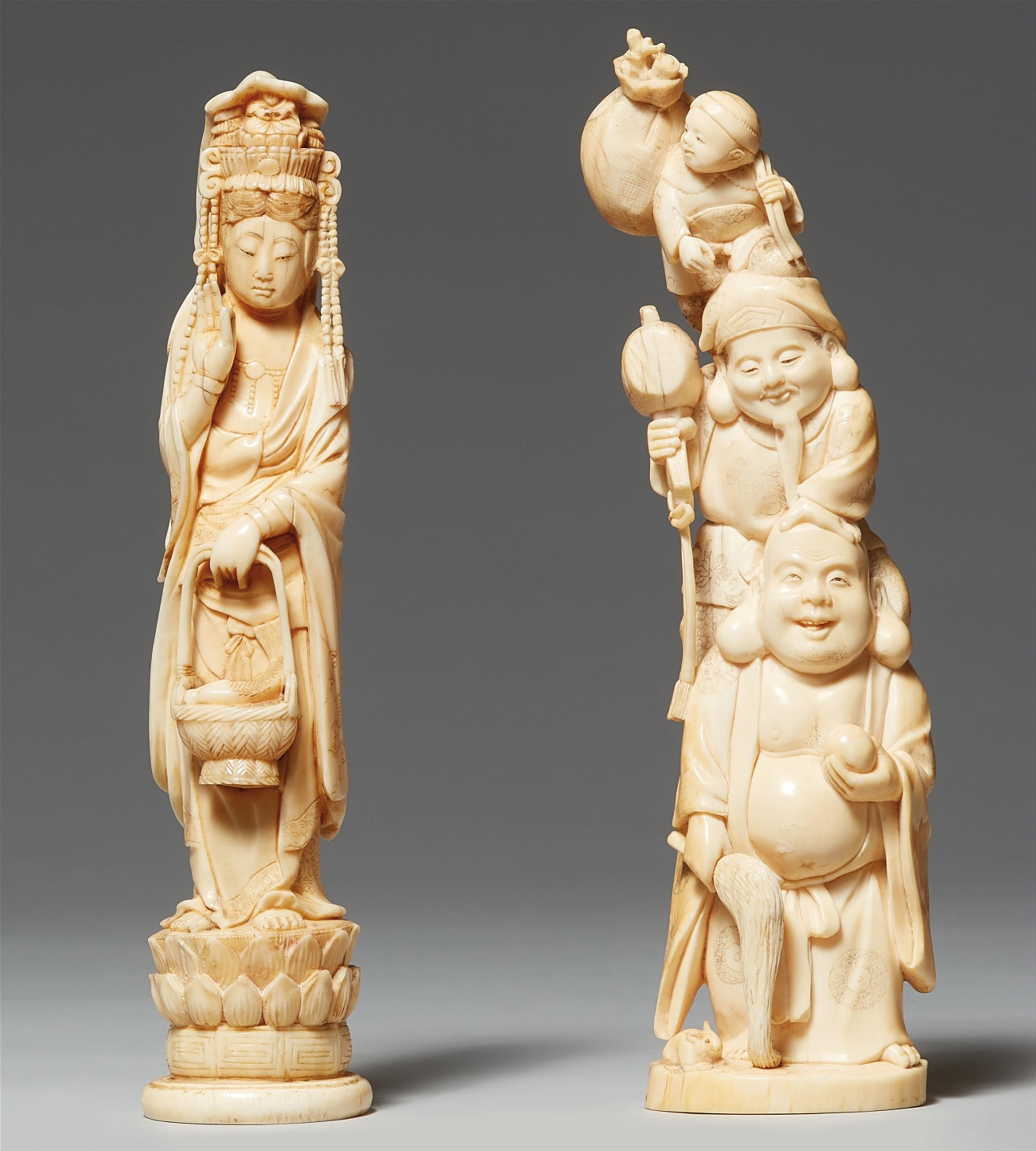 Two ivory okimono. Around 1900 - image-1