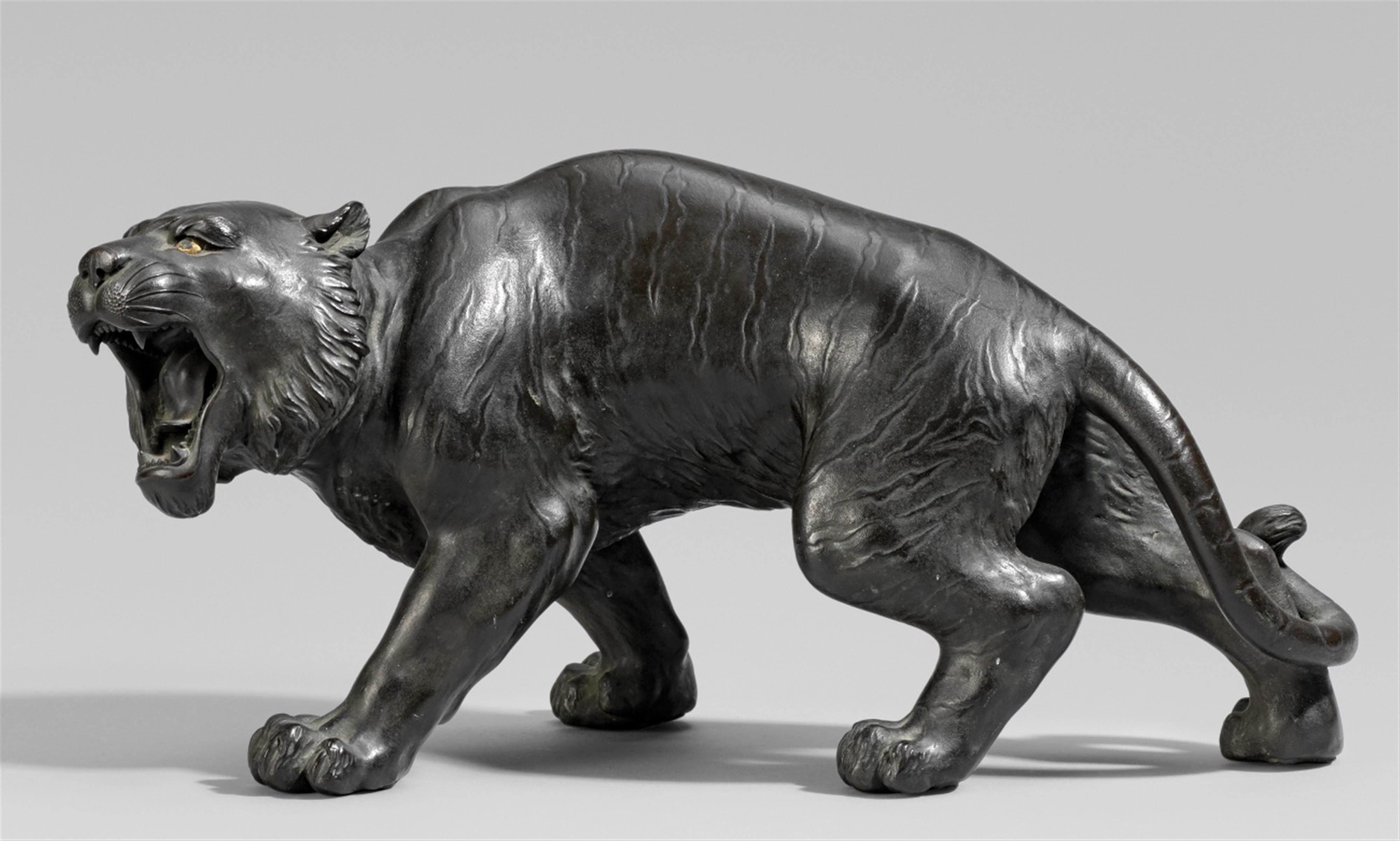 Brüllender Tiger. Bronze. Spätes 19. Jh. - image-1