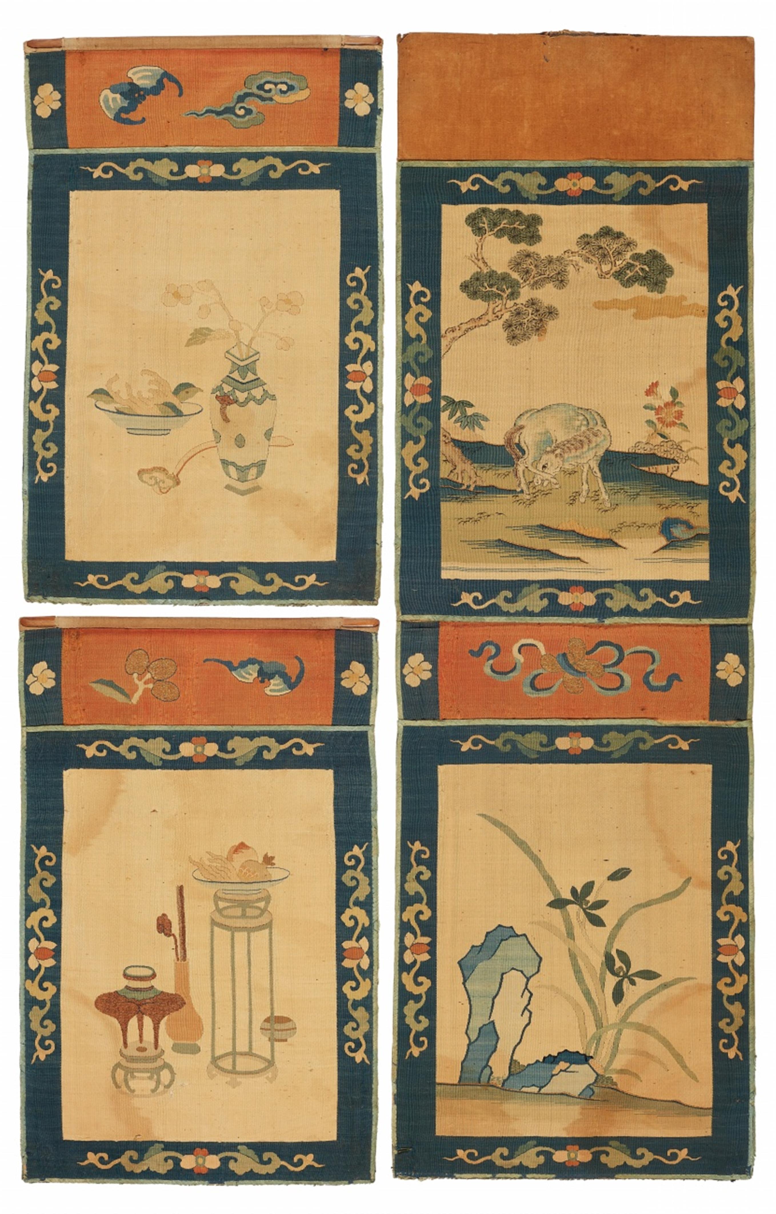 Vier kleine kesi-Paneele. Qing-Zeit - image-1
