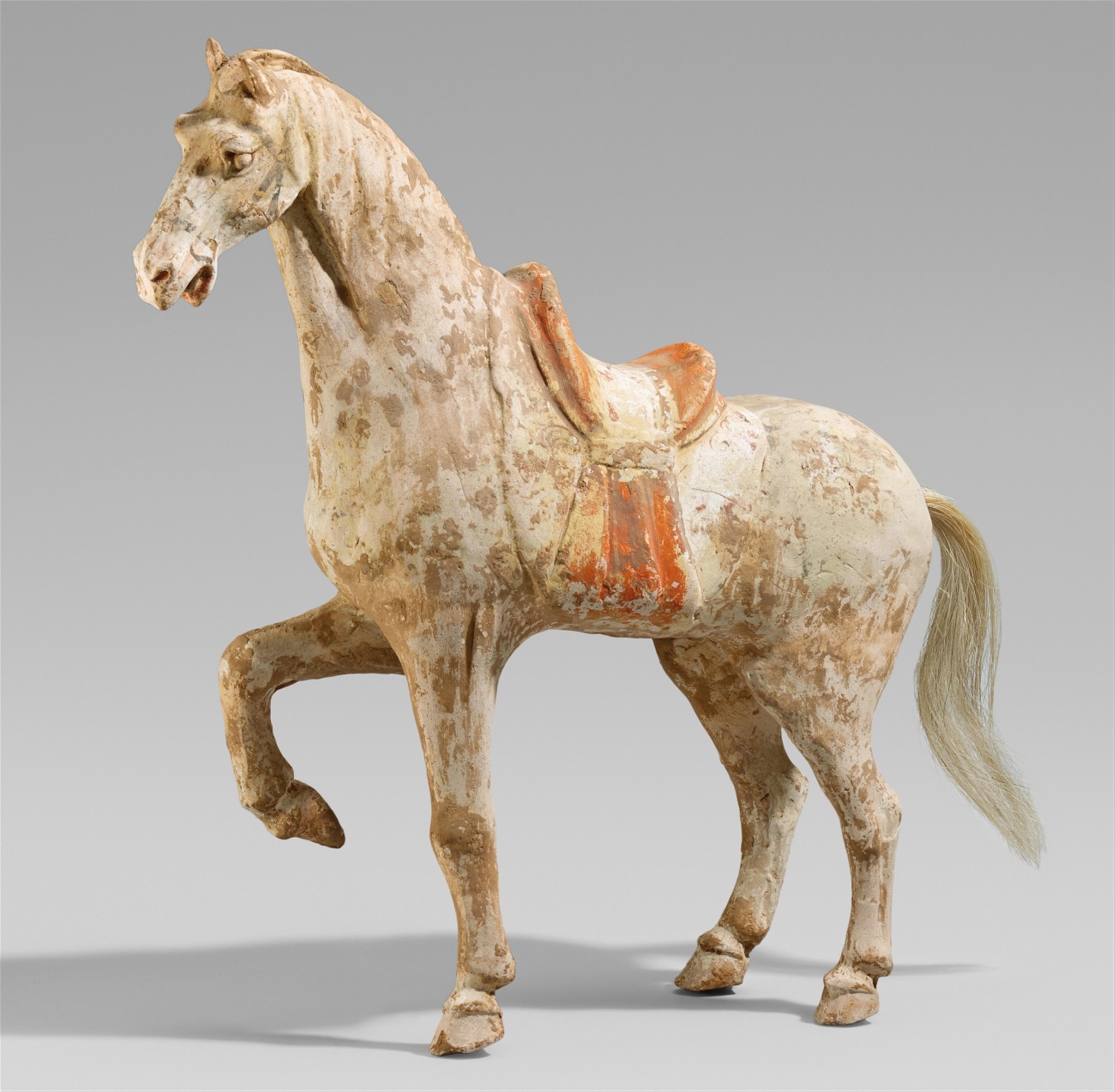 A figure of a standing horse. Tang dynasty (618-907) - image-1