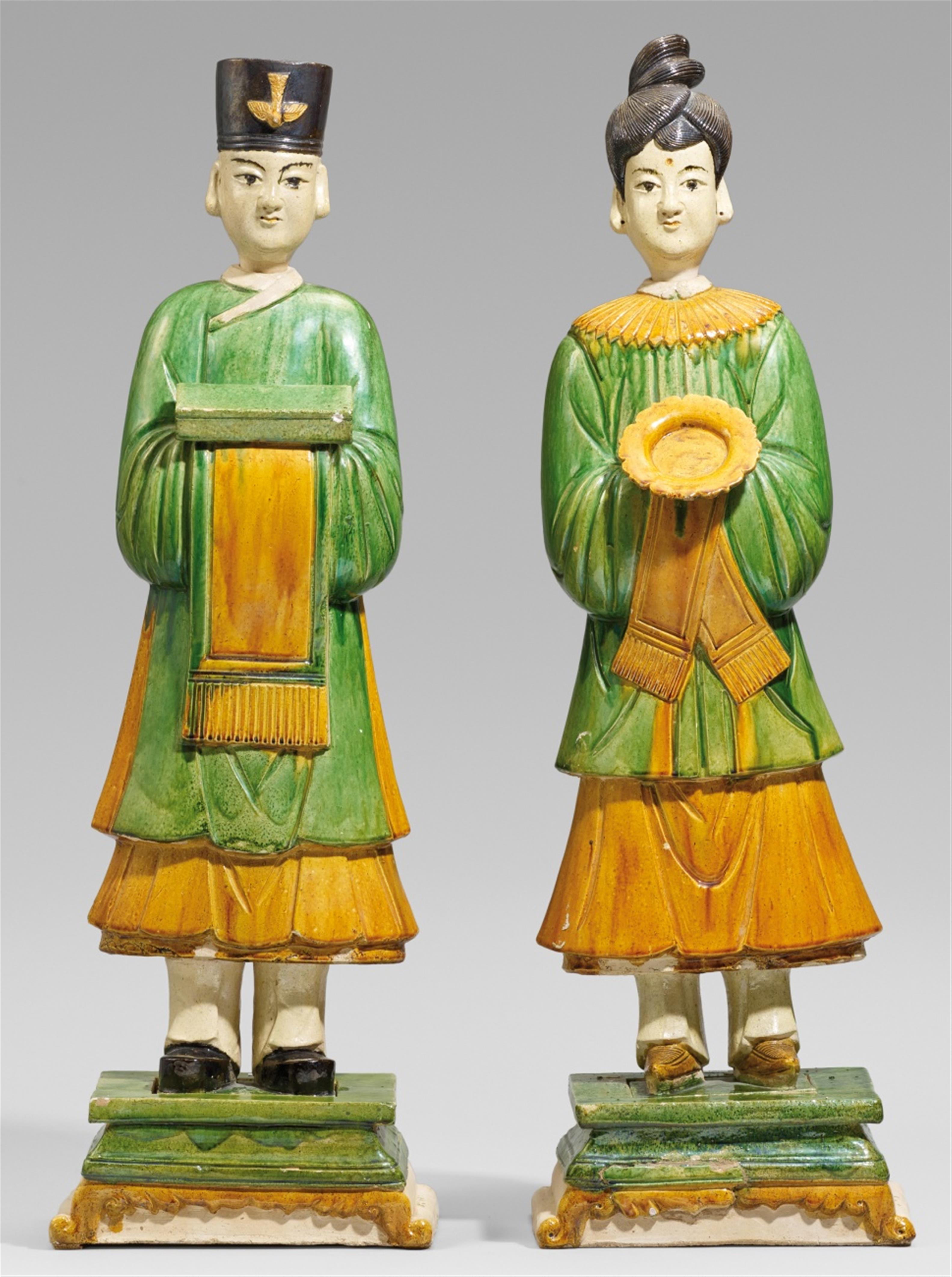 Figur eines Mannes und einer Frau. Ming-Zeit (1368-1644) - image-1