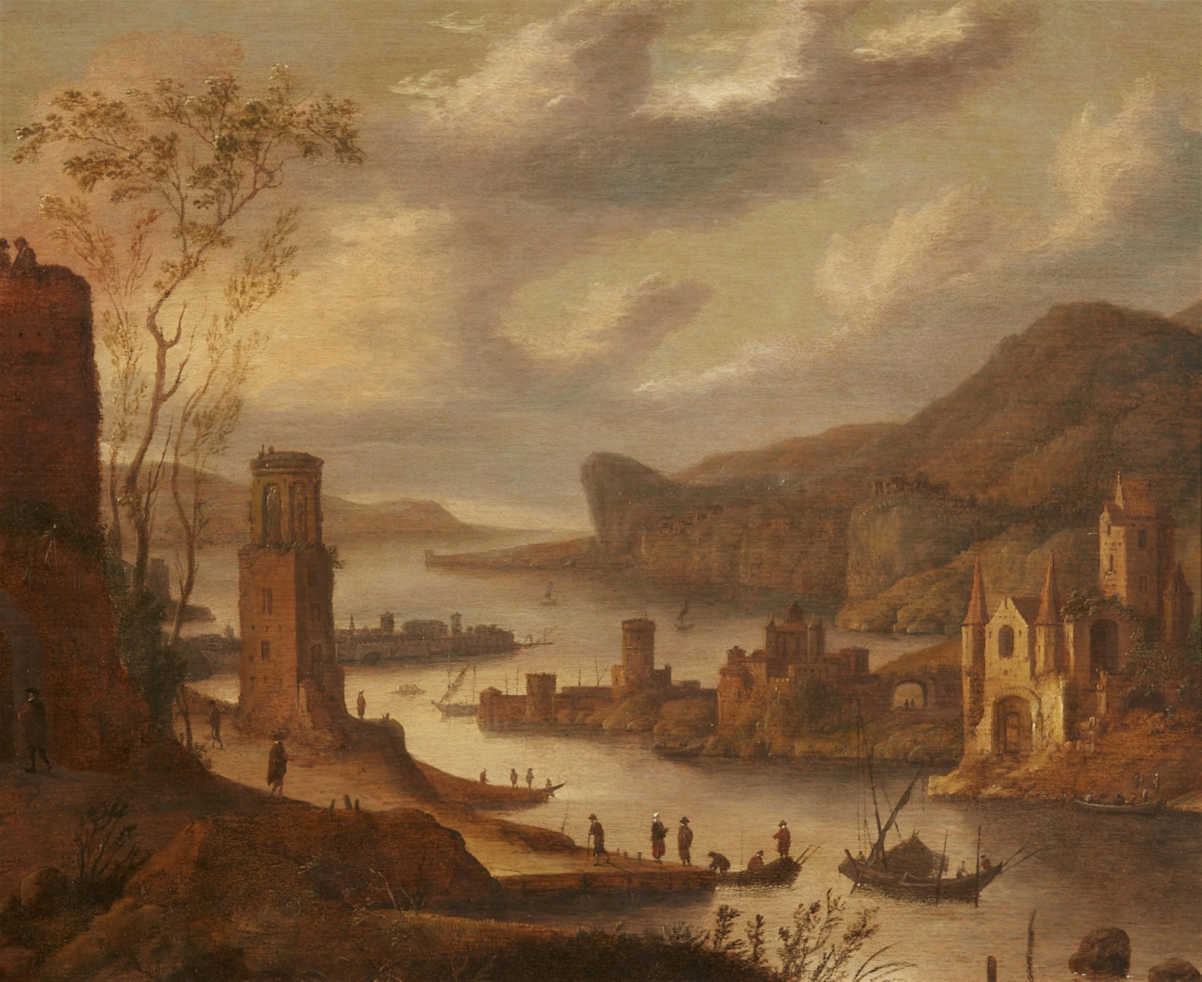 Dirck Verhaert - River Landscape with a Castle - image-1