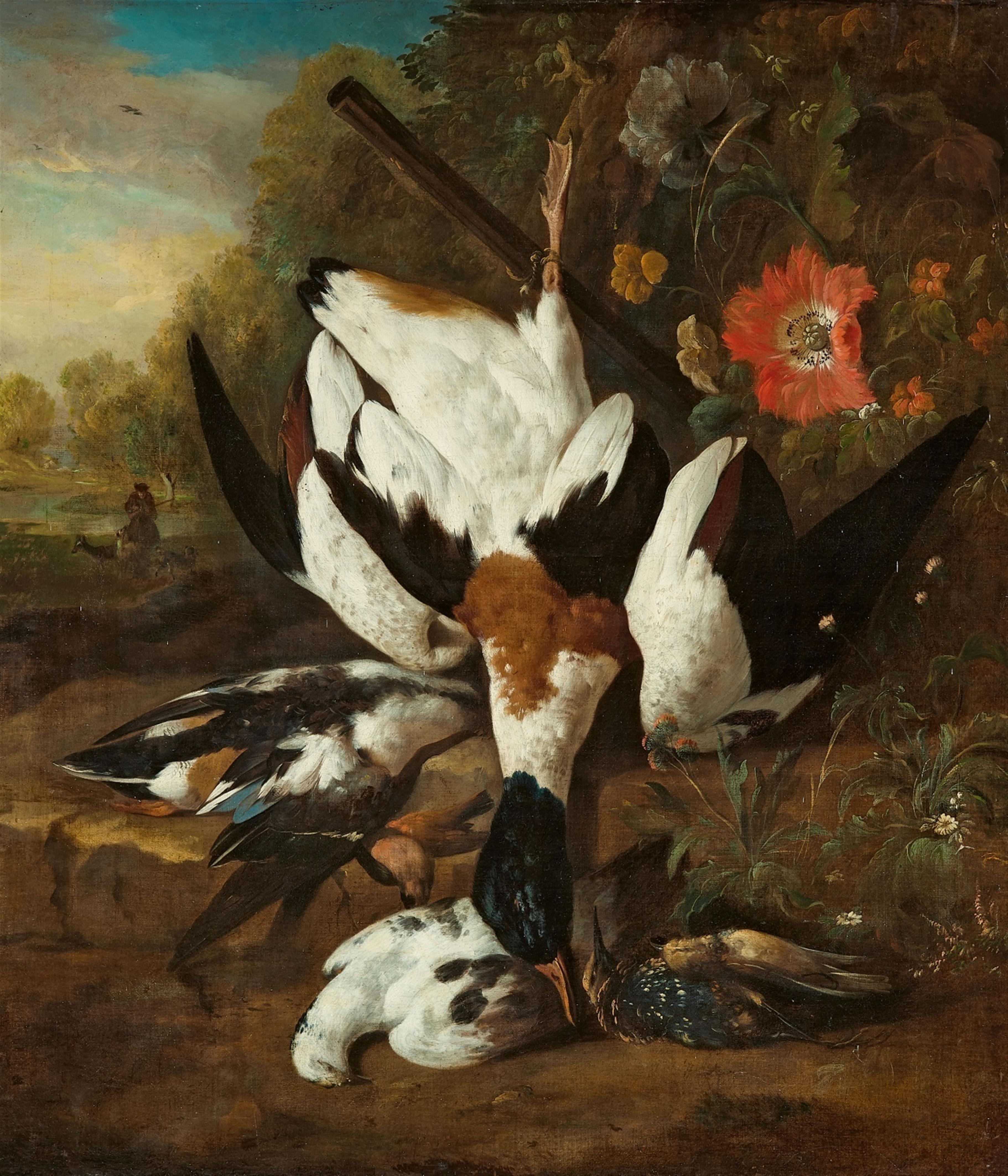 Jan Weenix, Nachfolge - Jagdstillleben mit erlegten Vögeln - image-1