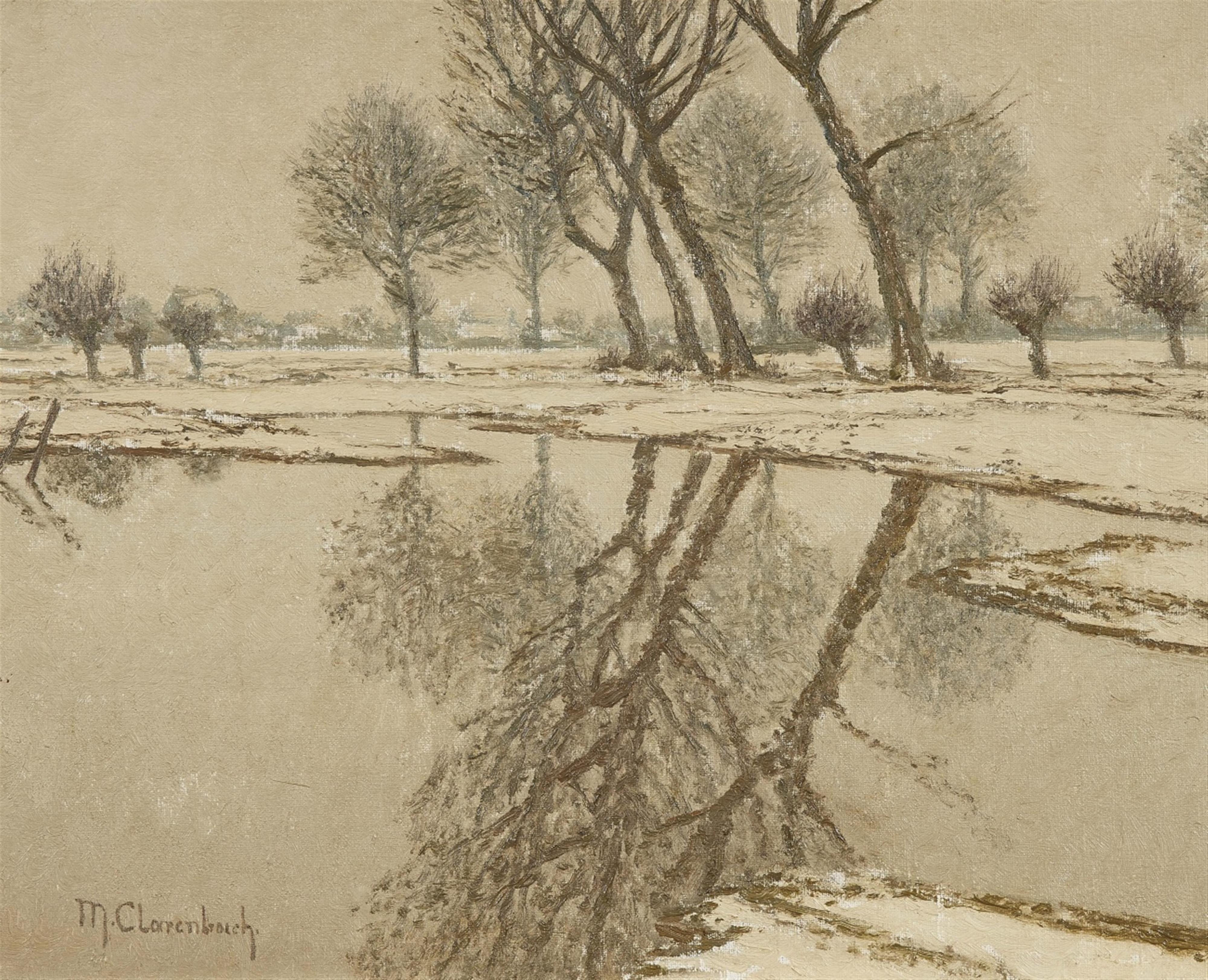 Max Clarenbach - Winterliches Hochwasser bei Wittlaer - image-1