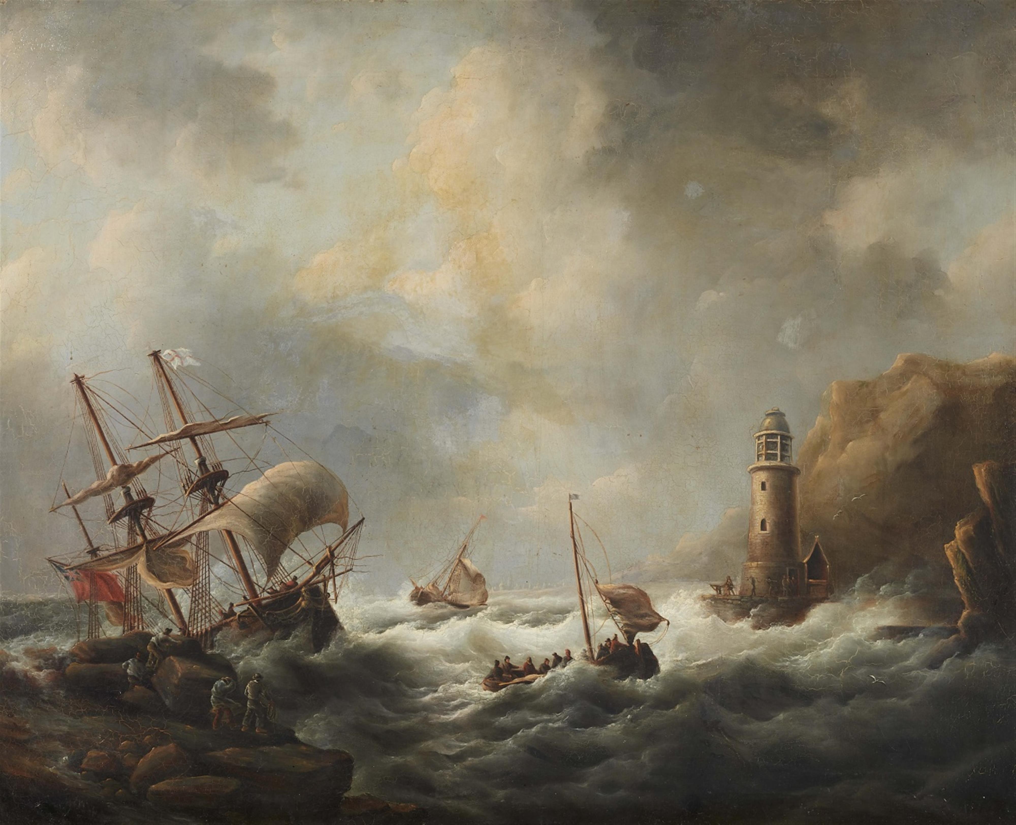 Christaan Cornelis Kannemans - Sailing Ships and Boats on Stormy Seas - image-1