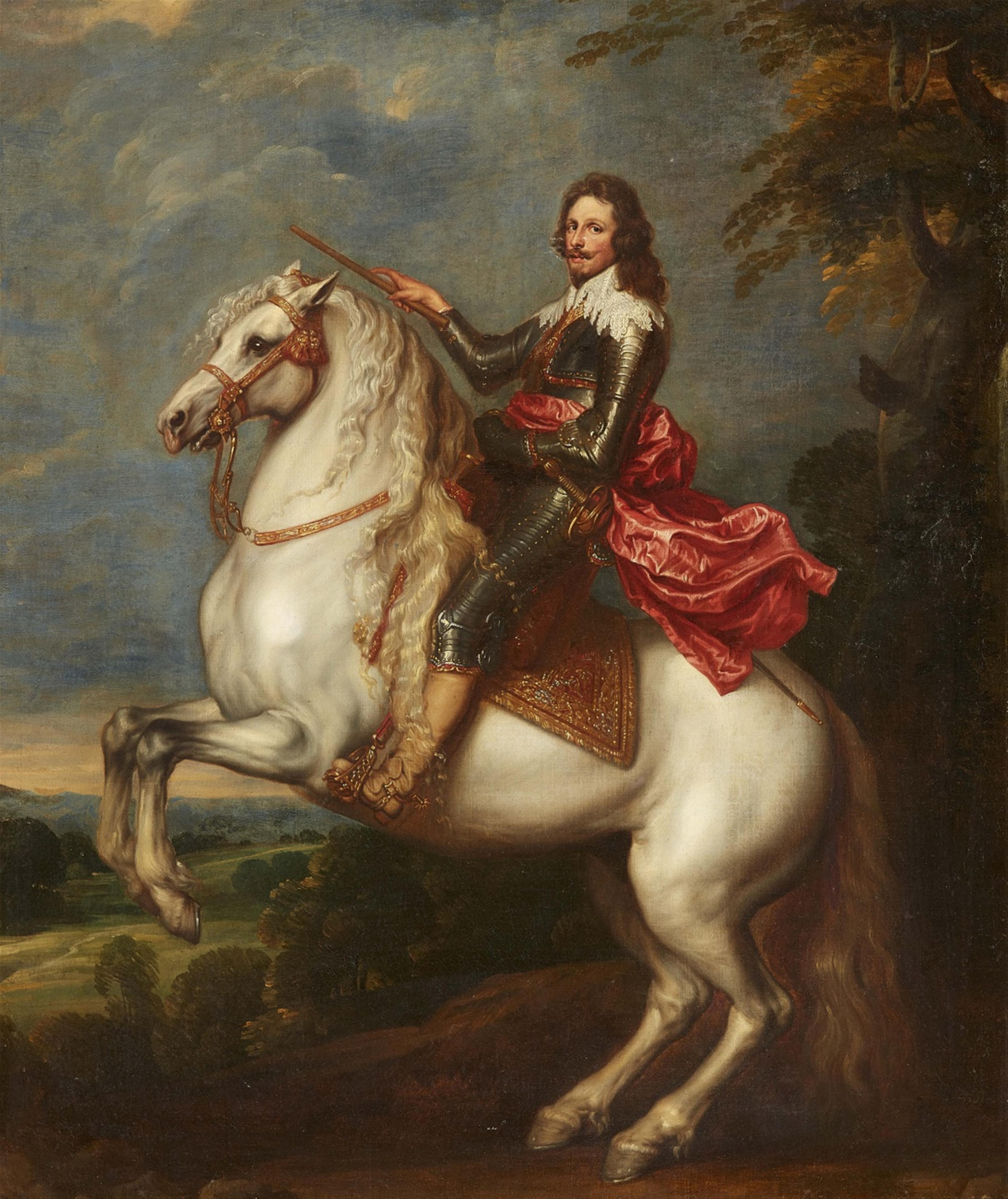 Anthony Van Dyck, copy after - Portrait of Prince Thomas Franz von Savoyen-Carignan on Horseback - image-1