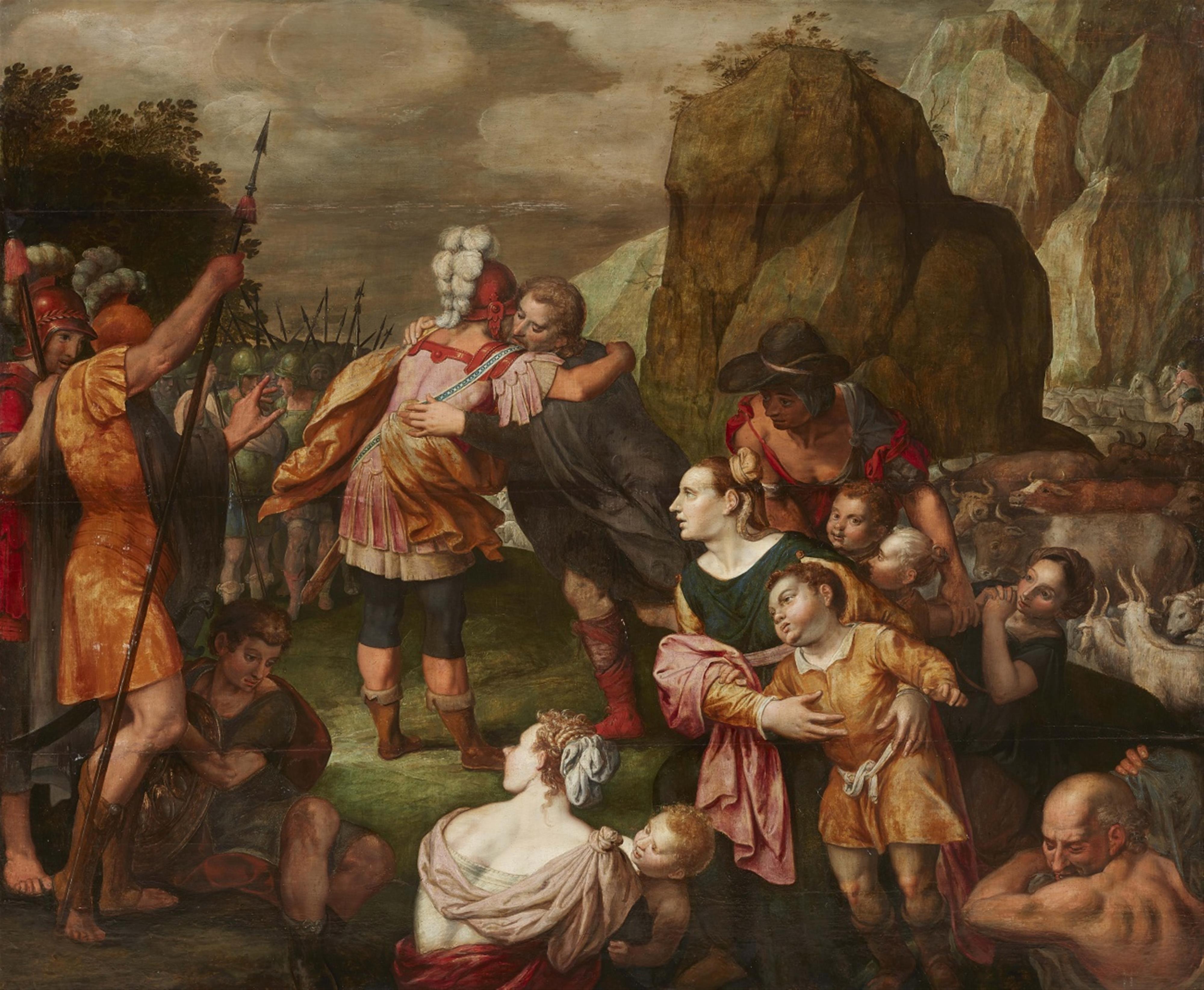 Flemish School 17th century - The Reconciliation of Jacob and Esau - image-1