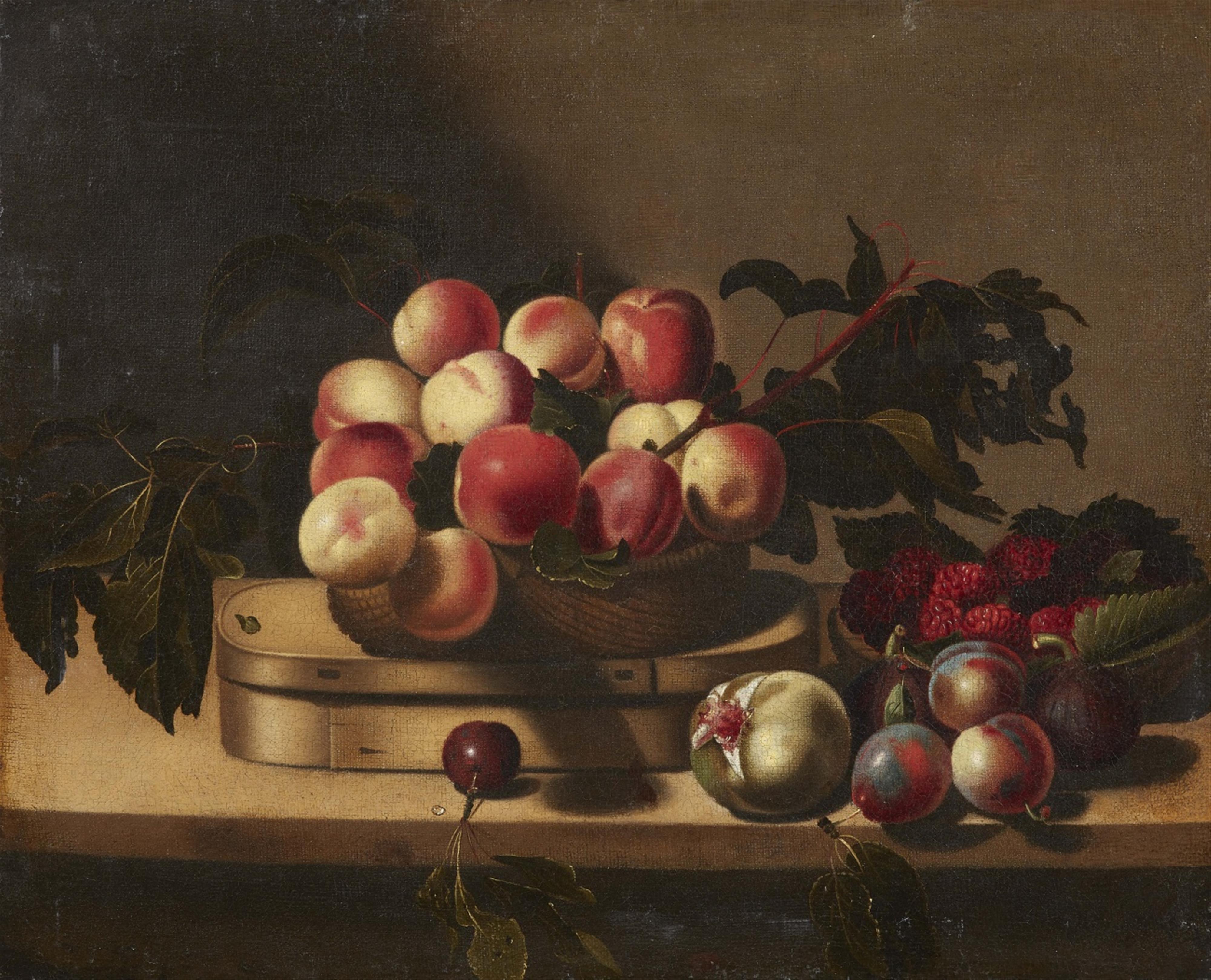 Französischer Meister des 17. Jahrhunderts - Stillleben mit Früchten und einer Spanholzschachtel auf einer Tischplatte - image-1