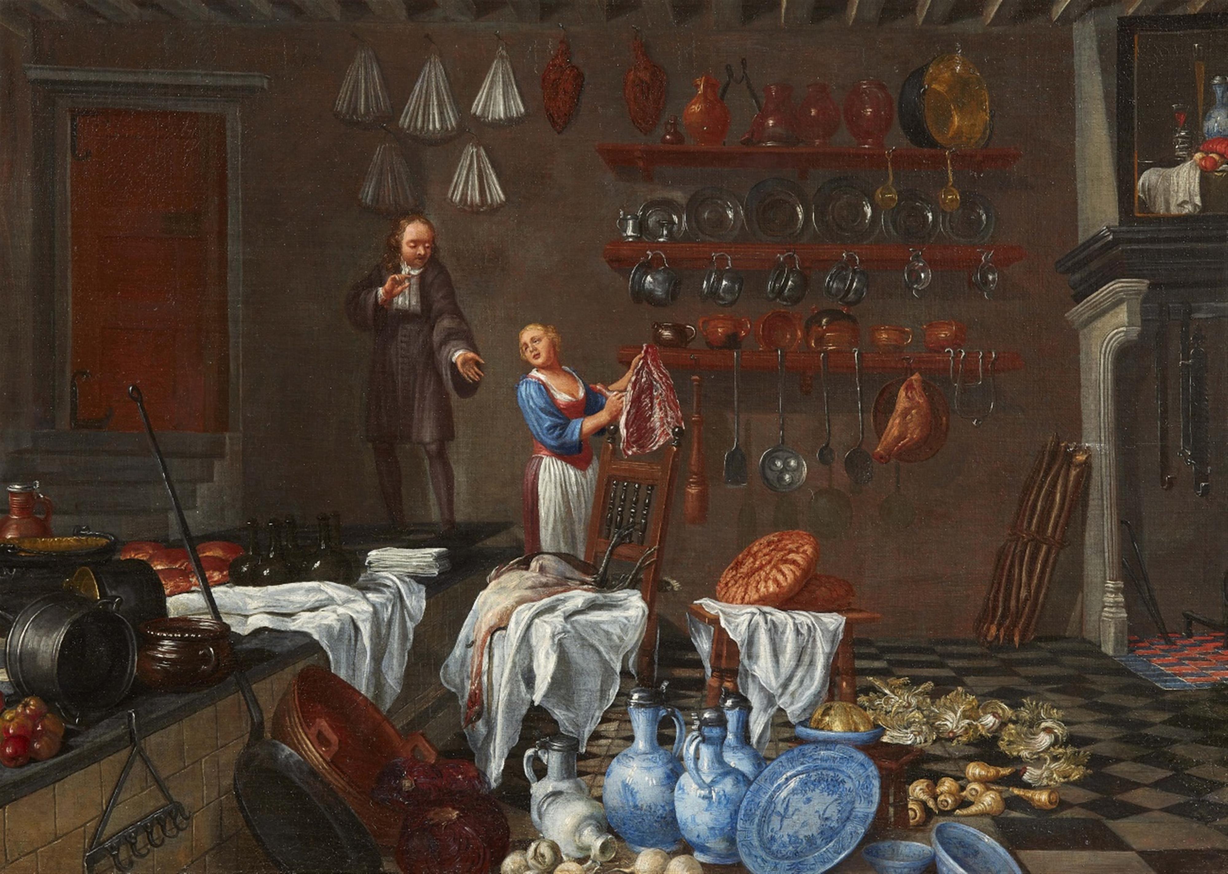 Dutch School second half 17th century - Two Kitchen Scenes - image-2