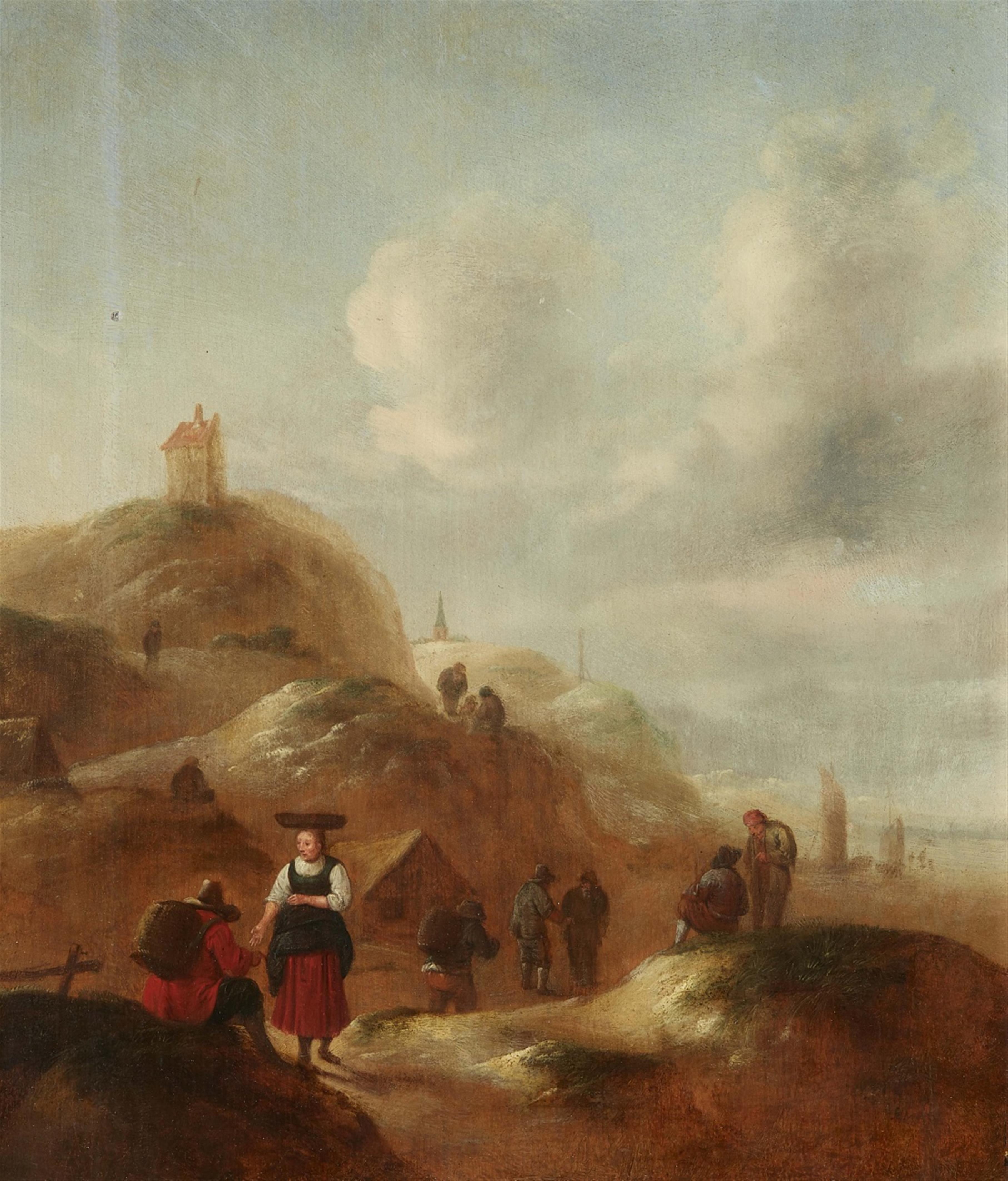 Klaes (Nicolaes) Molenaer - Dünenlandschaft mit Figuren - image-1
