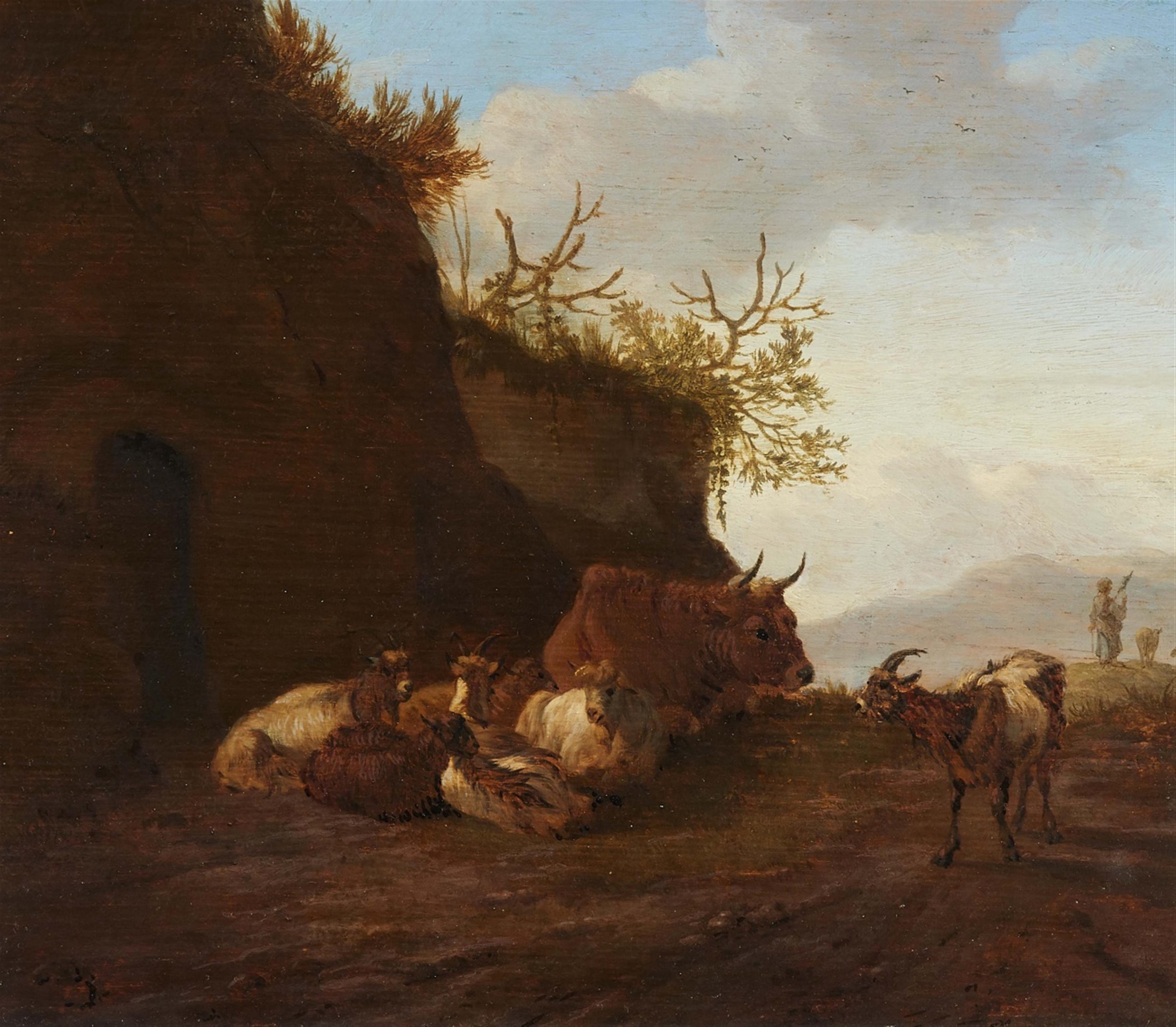 Niederländischer Meister des 17. Jahrhunderts - Viehherde vor einem Felsen - image-1