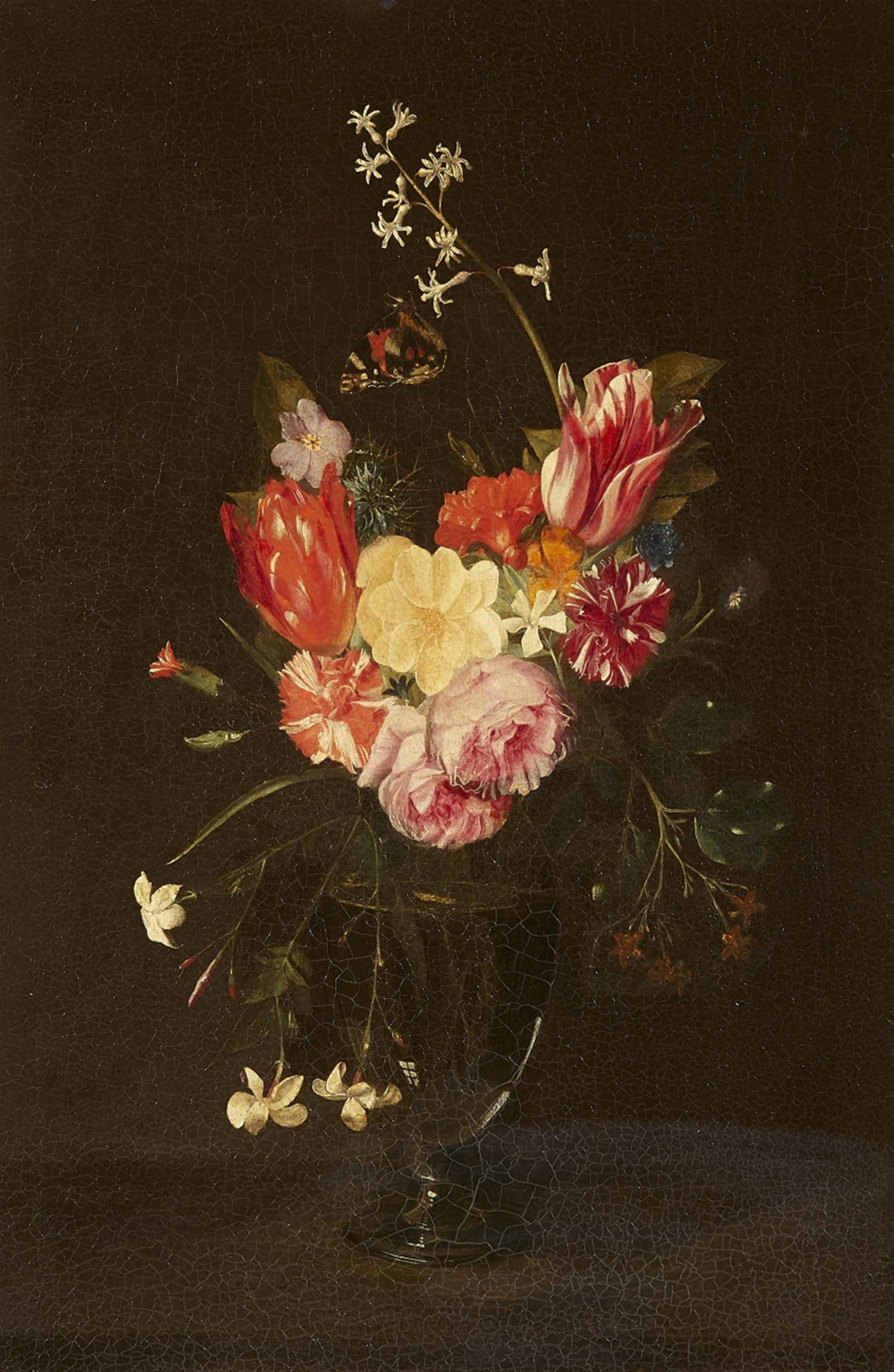 Daniel Seghers, follower of - Still Life with Flowers in a Glass Vase - image-1