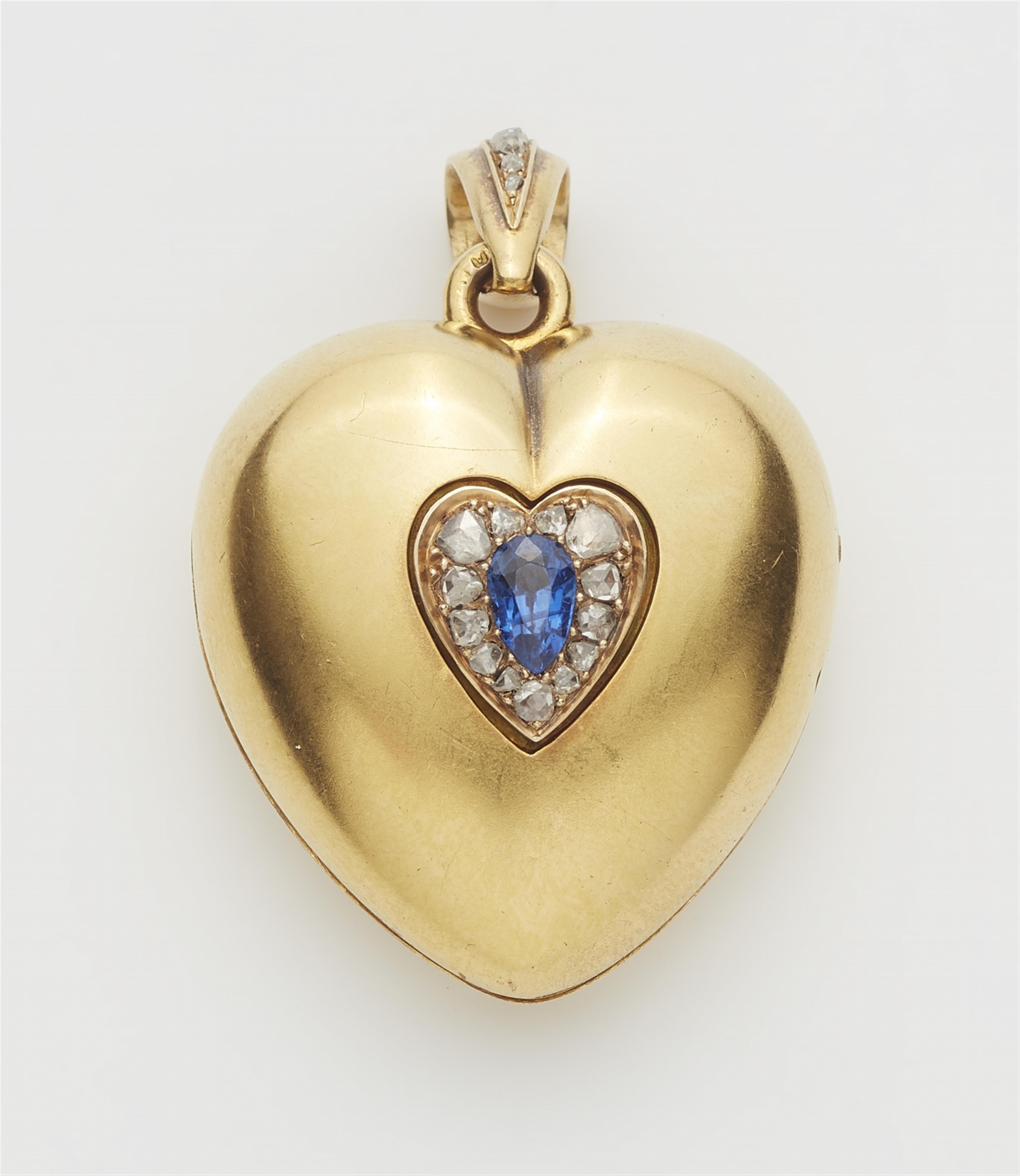 A 14k gold Belle Epoque heart pendant - image-1