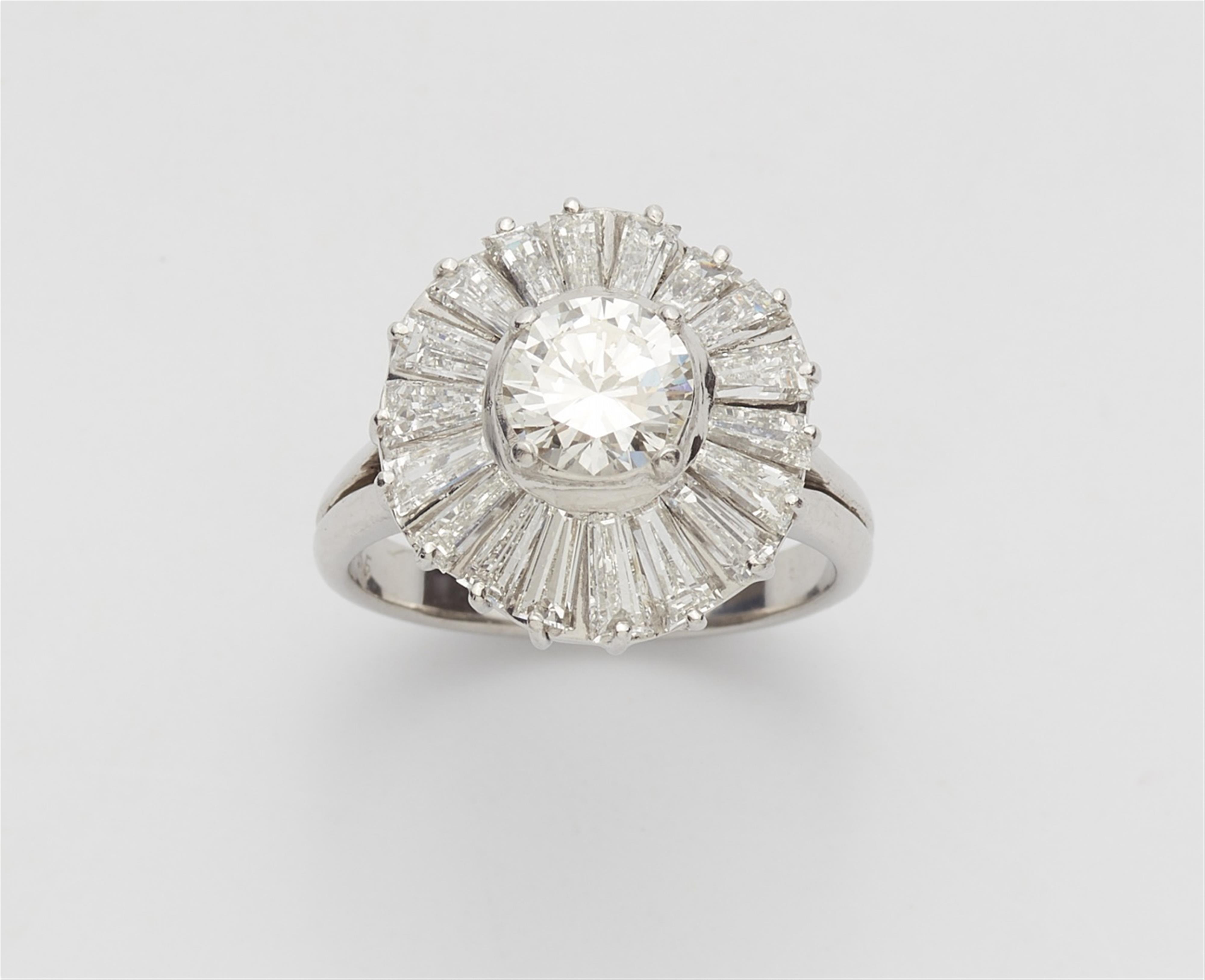 A platinum and diamond cocktail ring - image-1