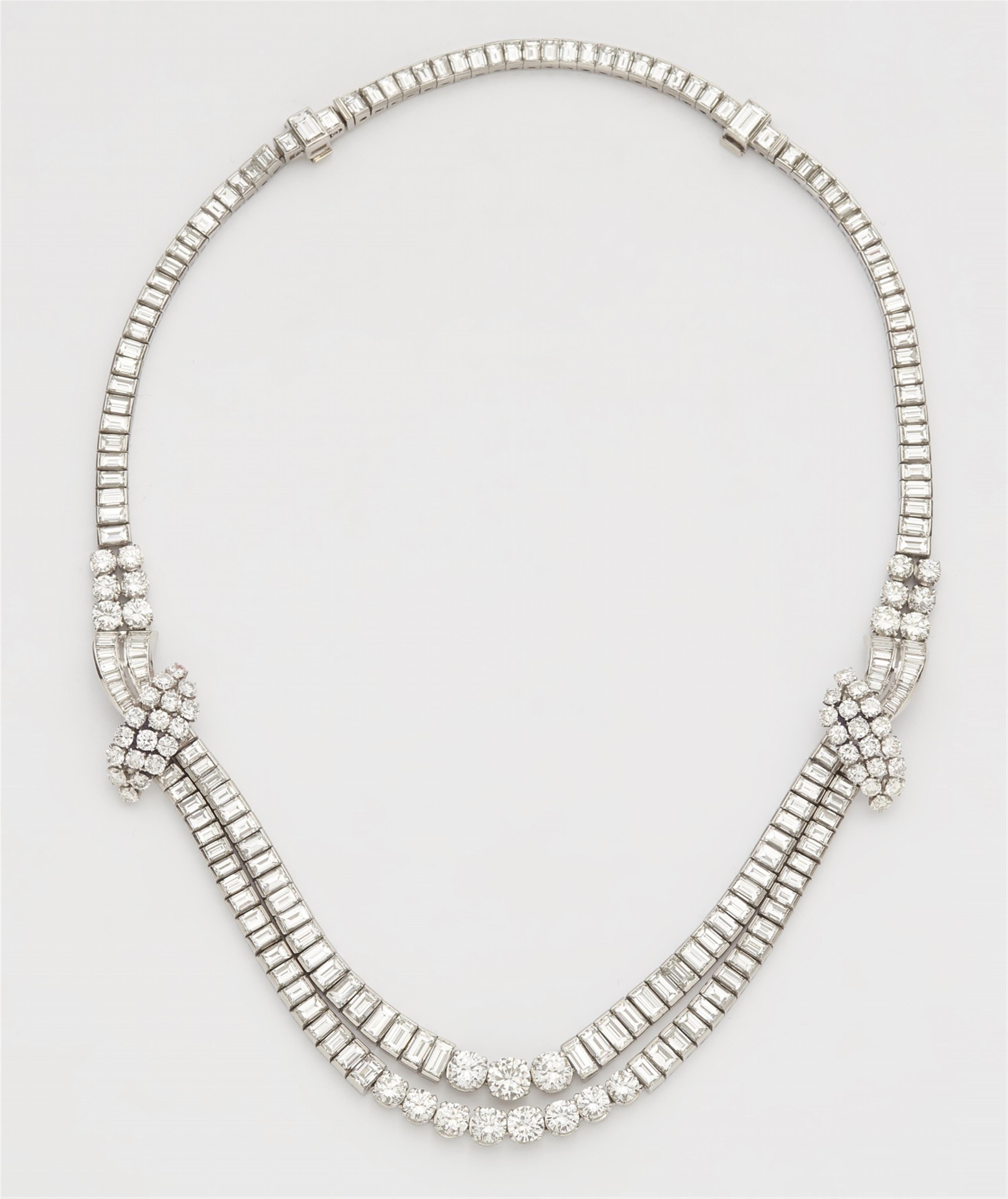 A platinum and diamond garland necklace - image-2