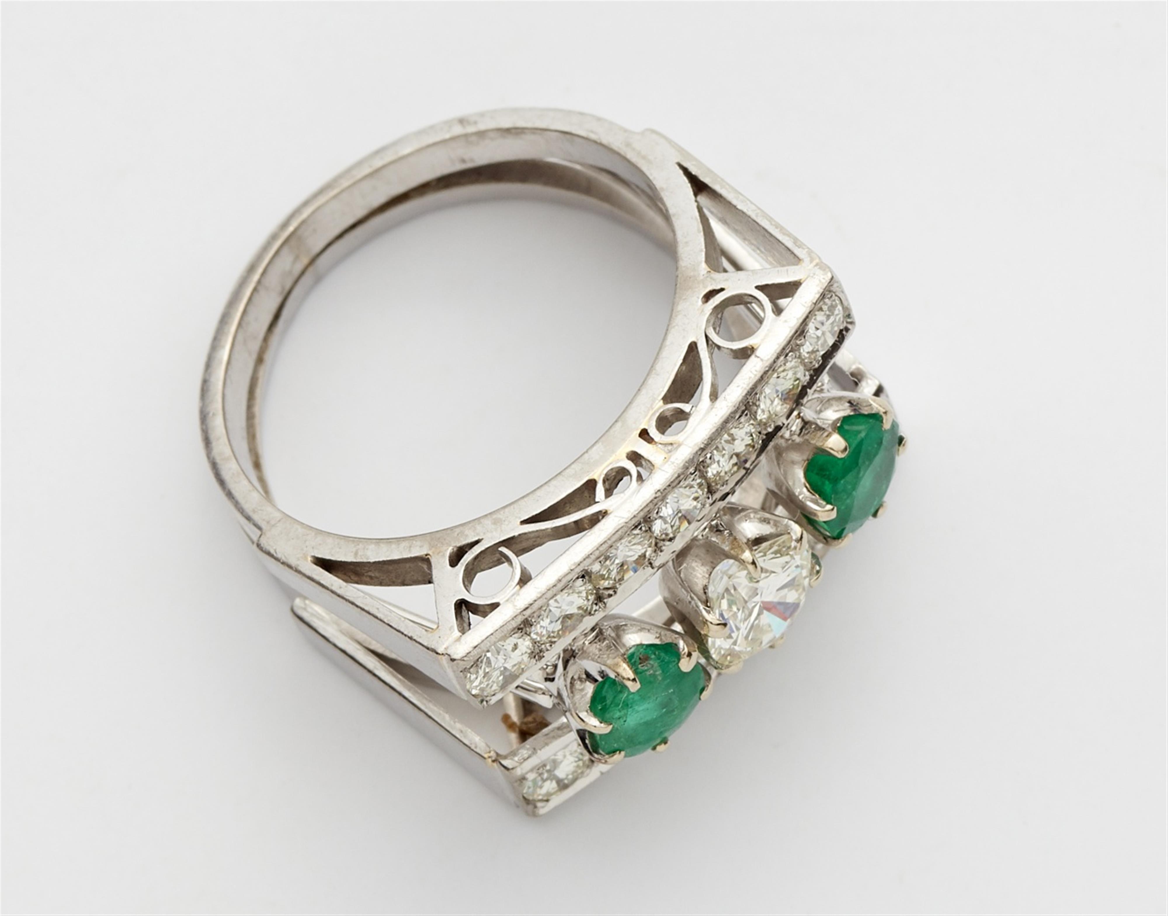 A platinum, diamond, and emerald ring - image-2