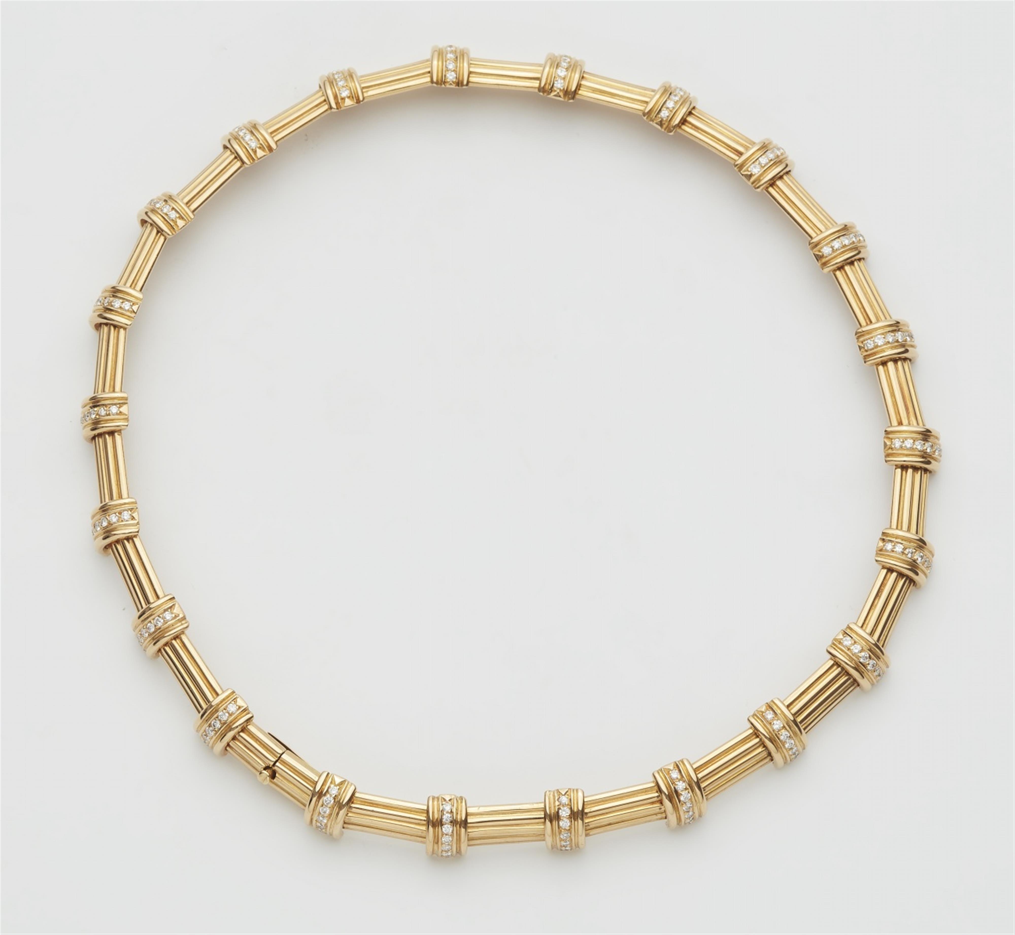 An 18k gold and diamond chain necklace - image-1