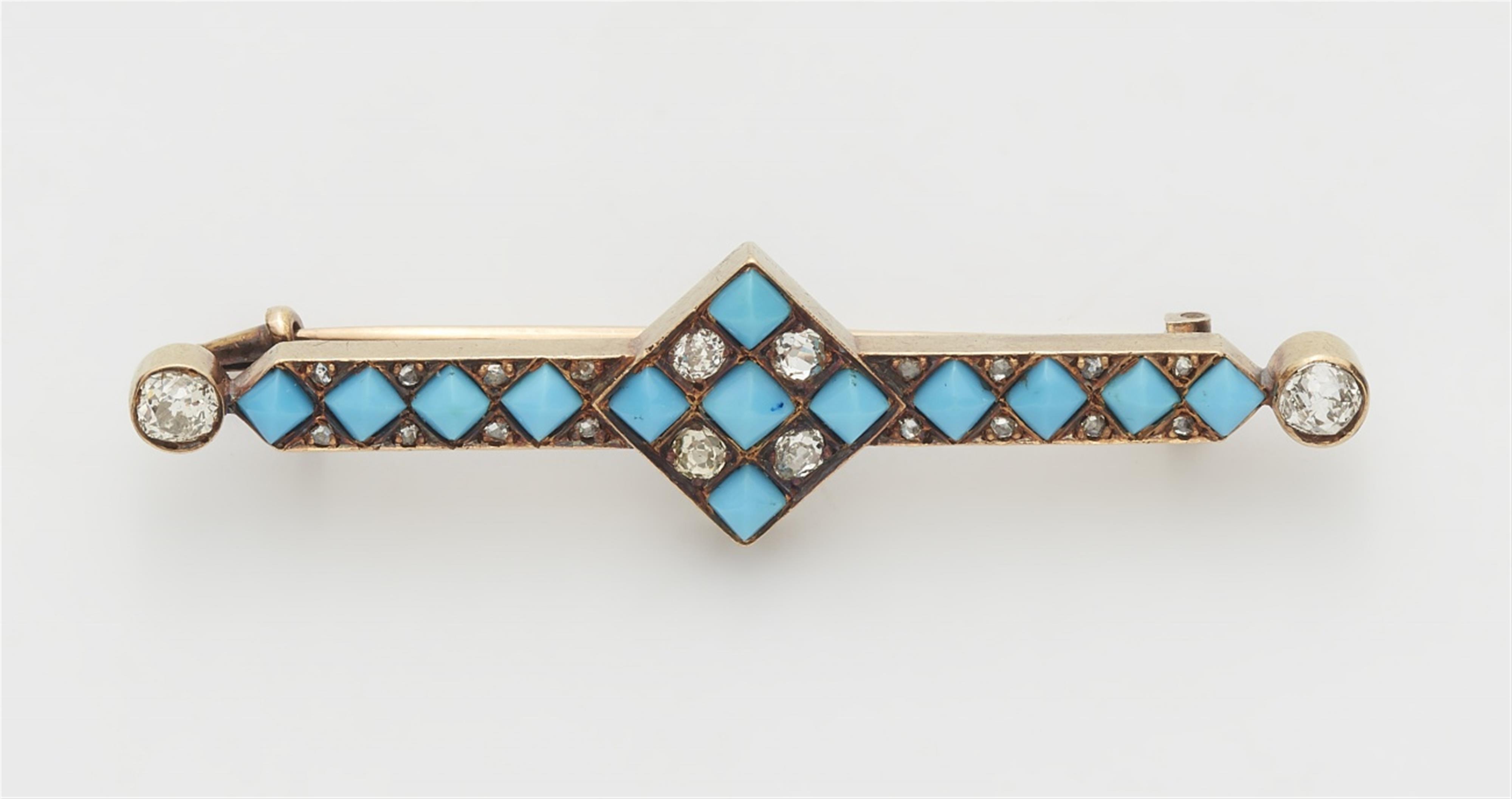 A Russian turquoise pin brooch - image-1