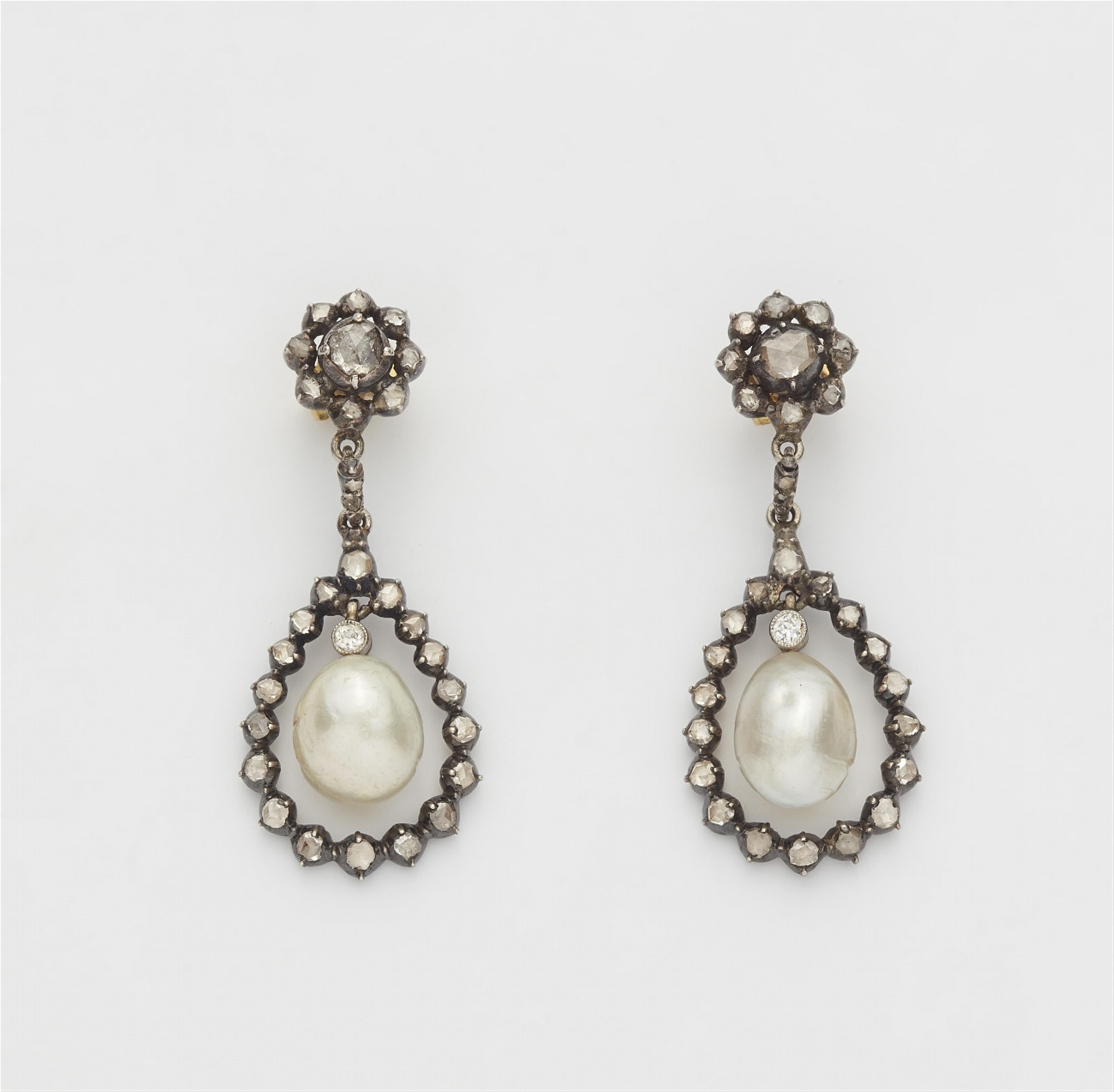 A pair of natural pearl pendant earrings - image-1