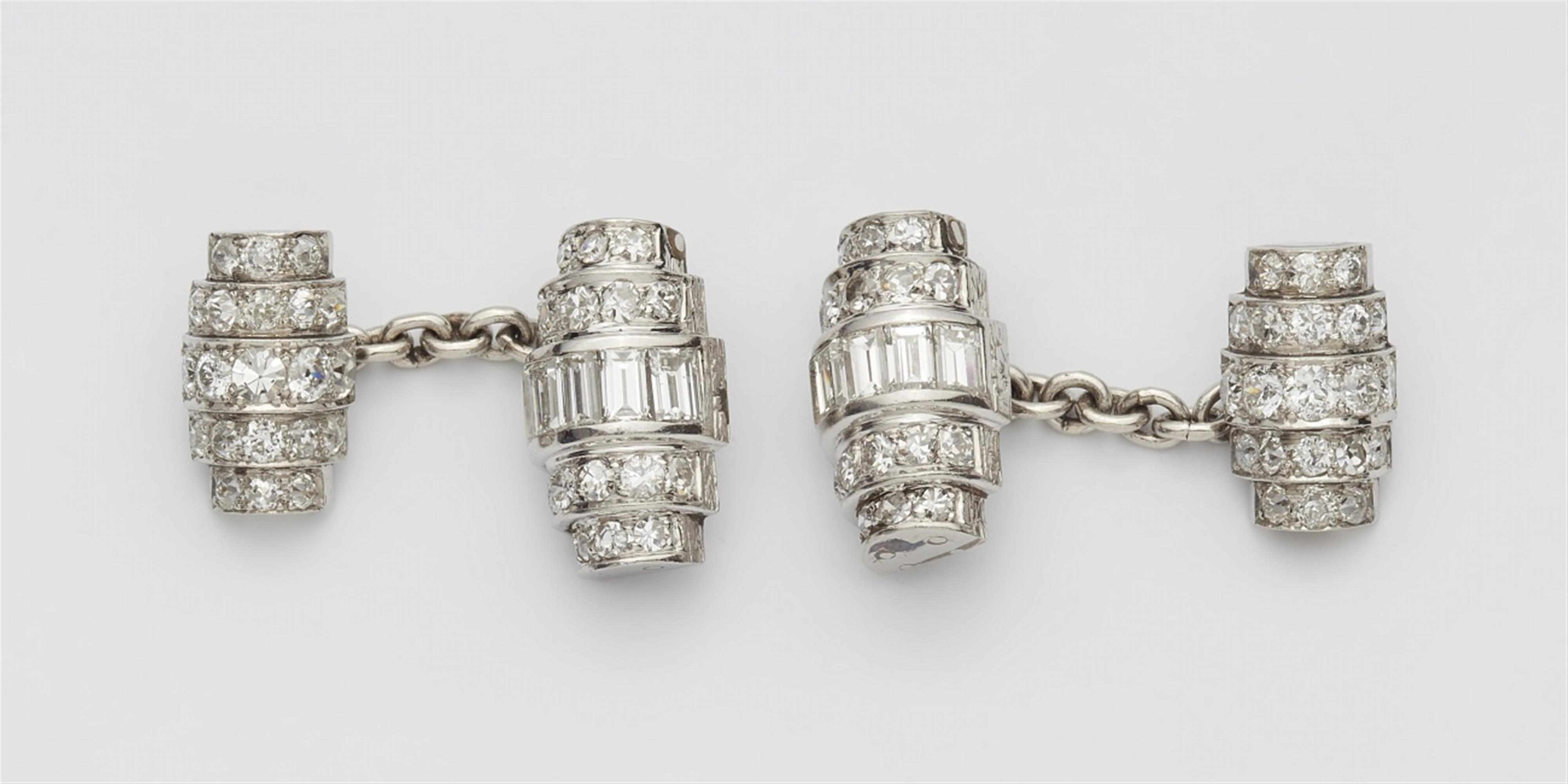 A pair of platinum Art Deco cufflinks - image-1