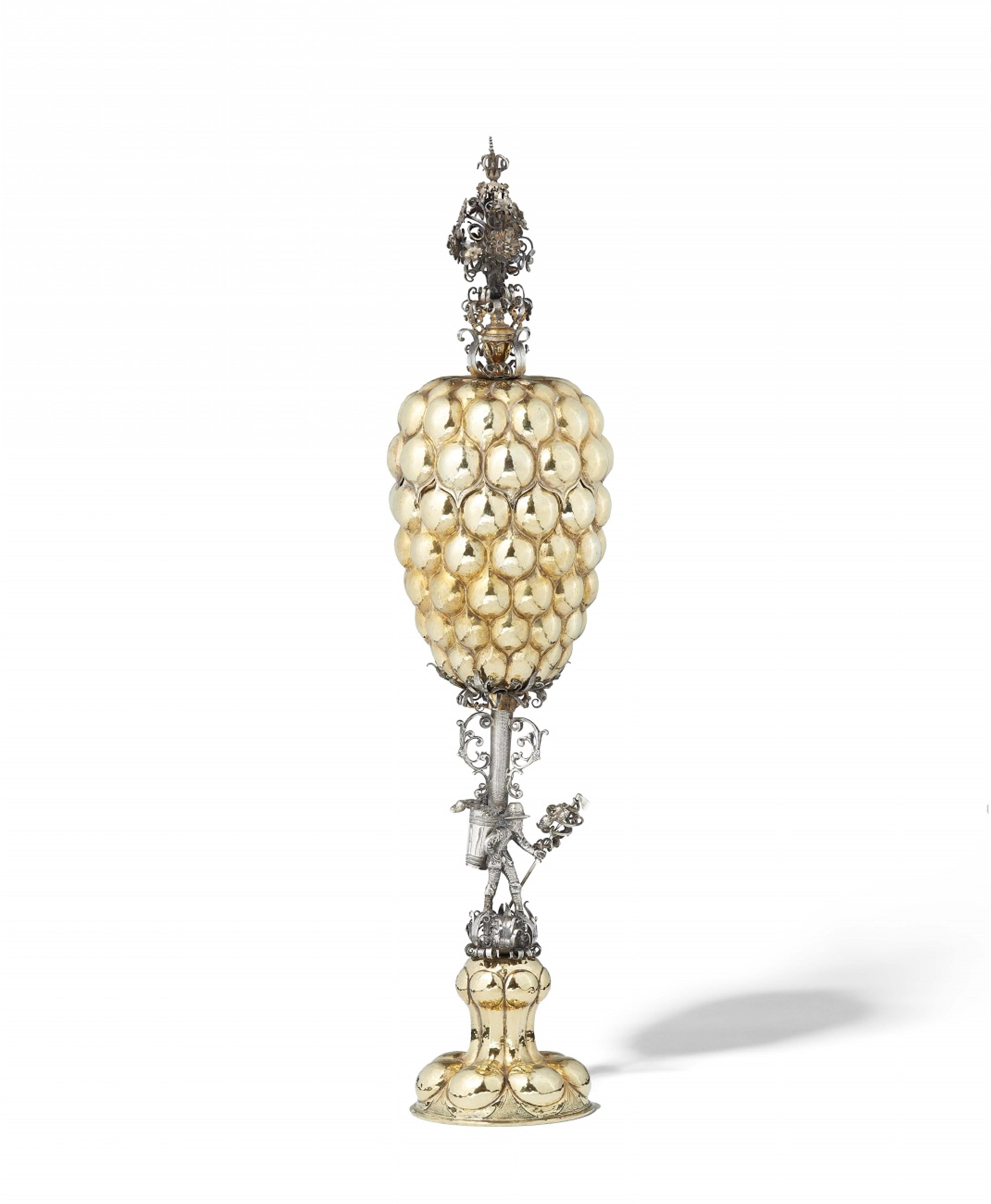 An important Renaissance parcel gilt silver goblet with a "büttenmann" motif - image-3