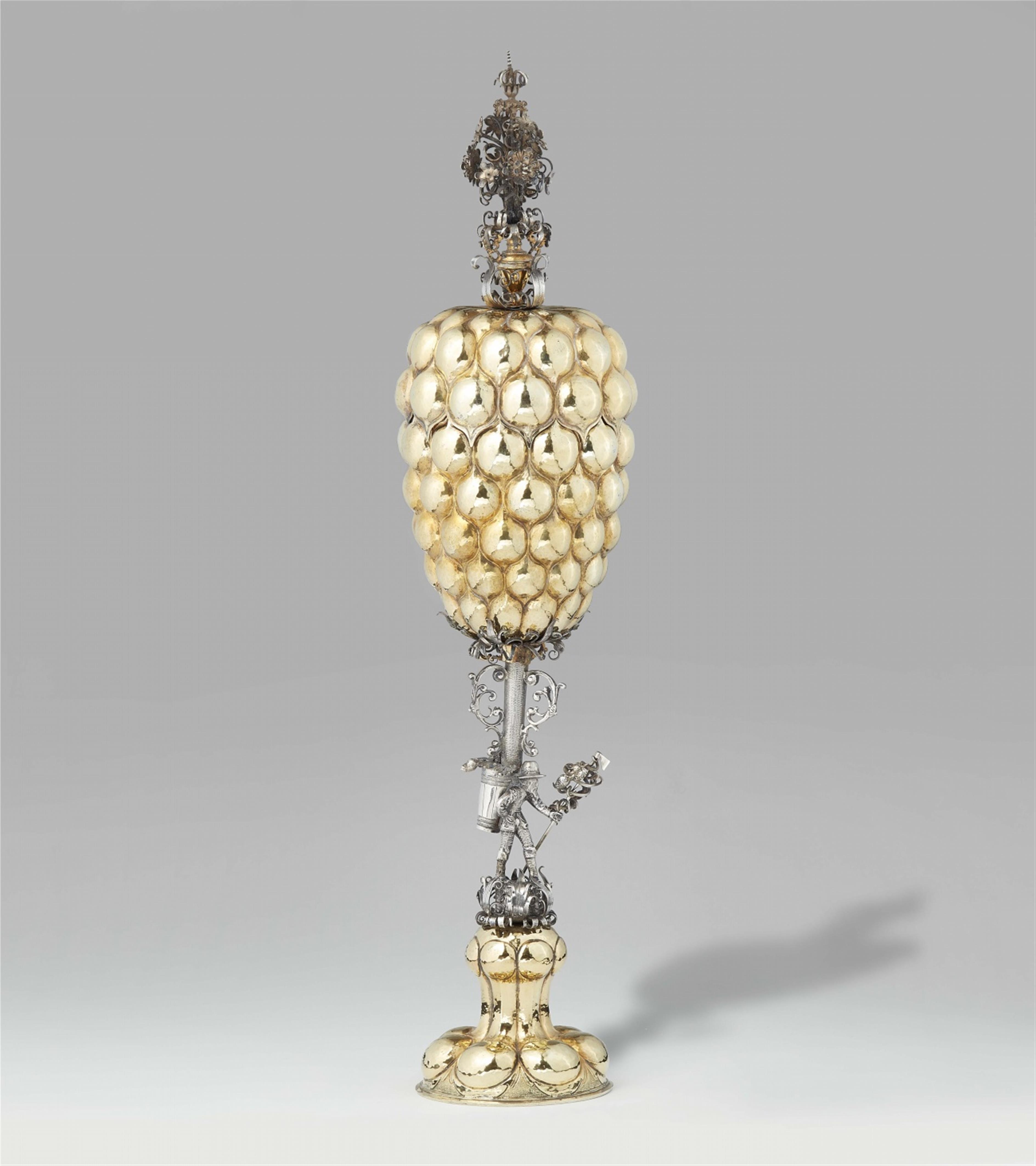 An important Renaissance parcel gilt silver goblet with a "büttenmann" motif - image-1