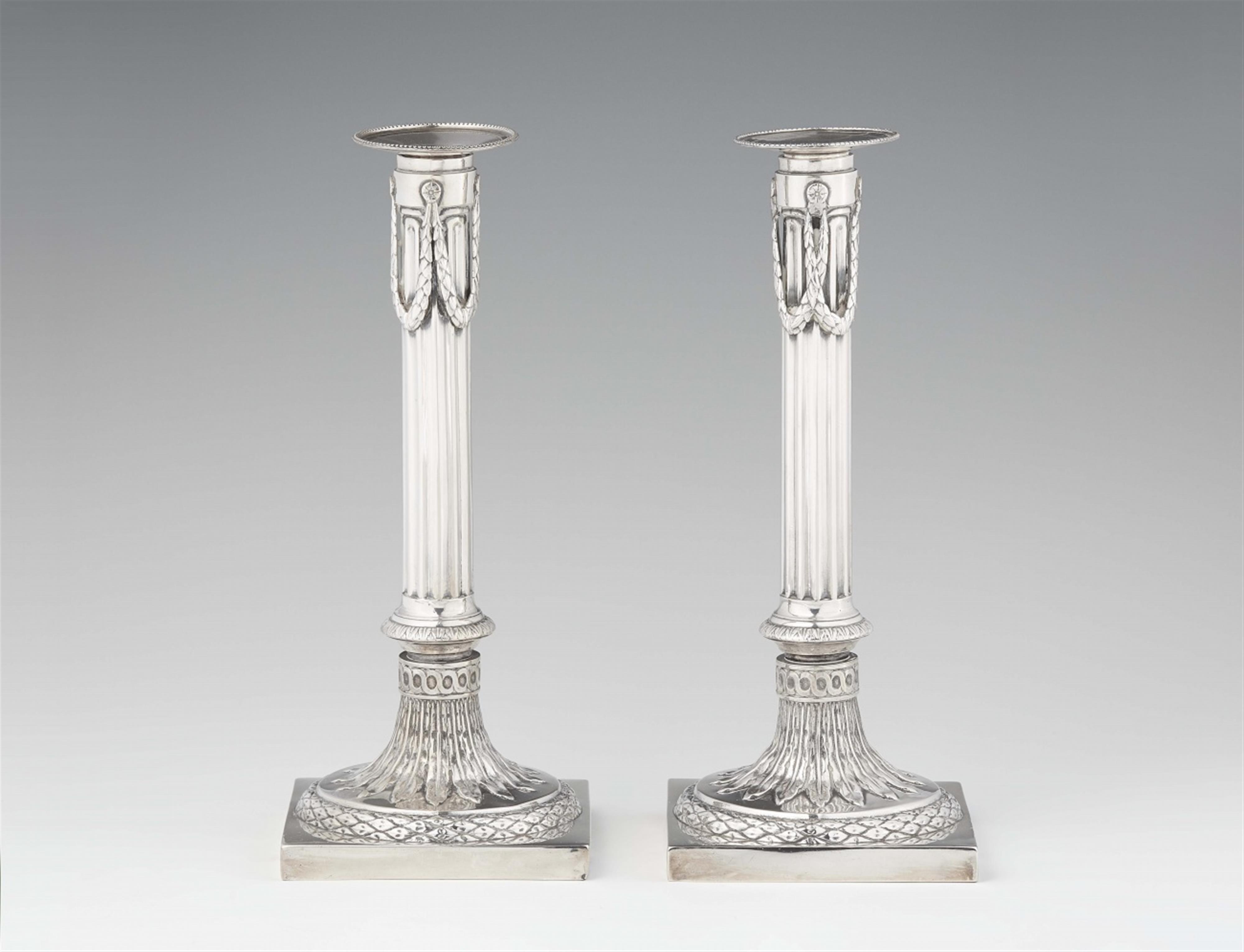 A pair of Mannheim silver candlesticks - image-1