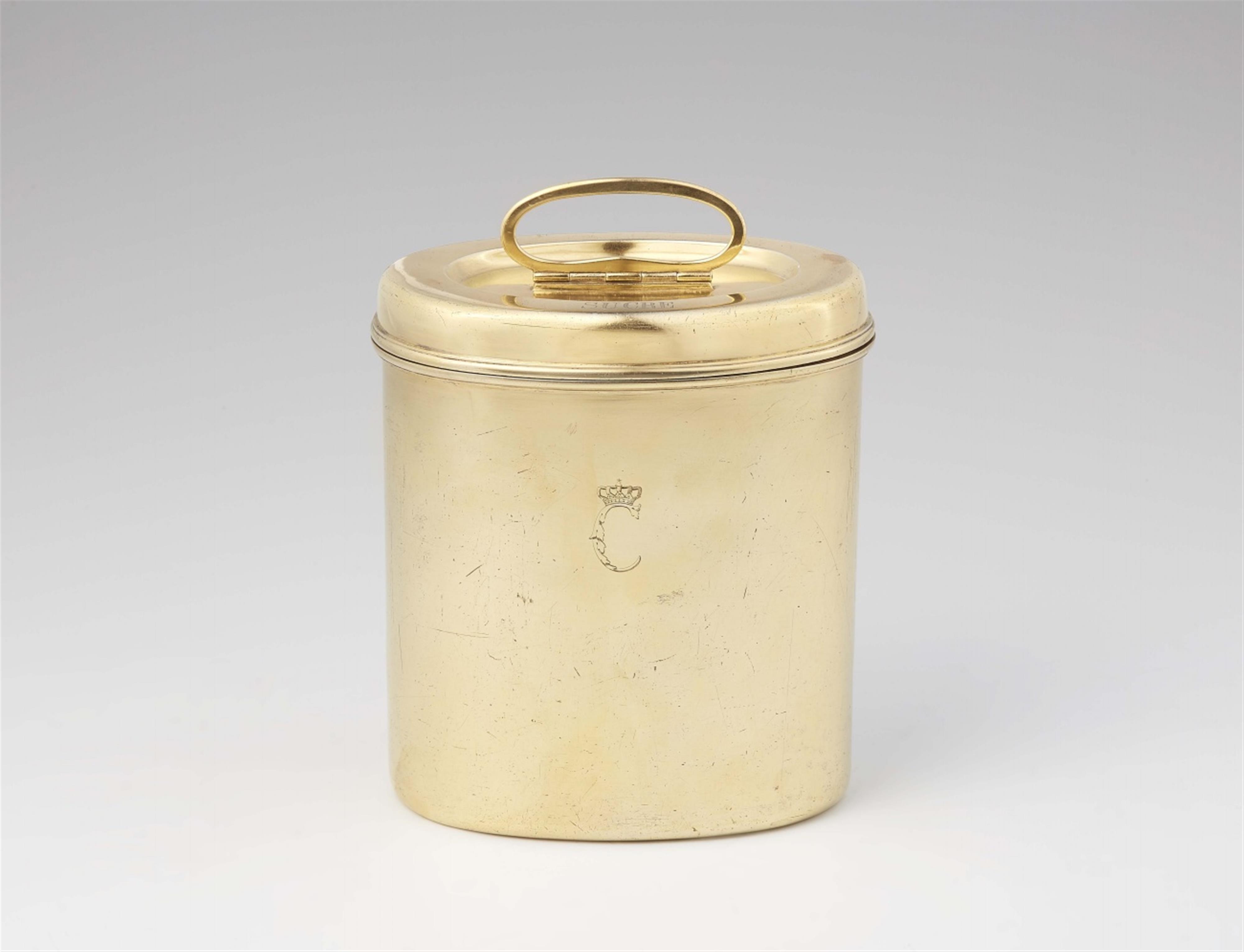 A courtly Parisian silver gilt sugar container - image-1