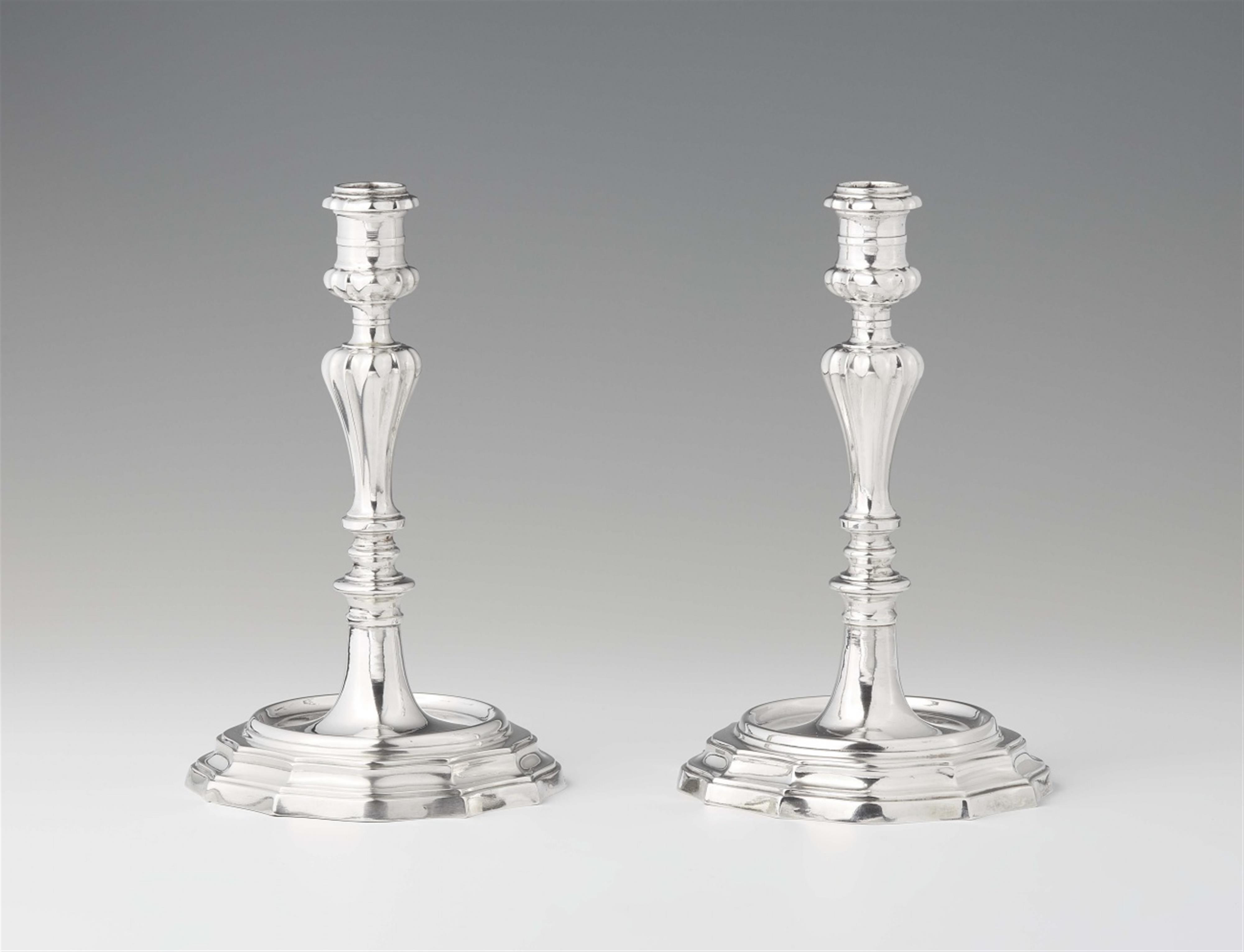 A pair of Florentine Baroque silver candlesticks - image-1