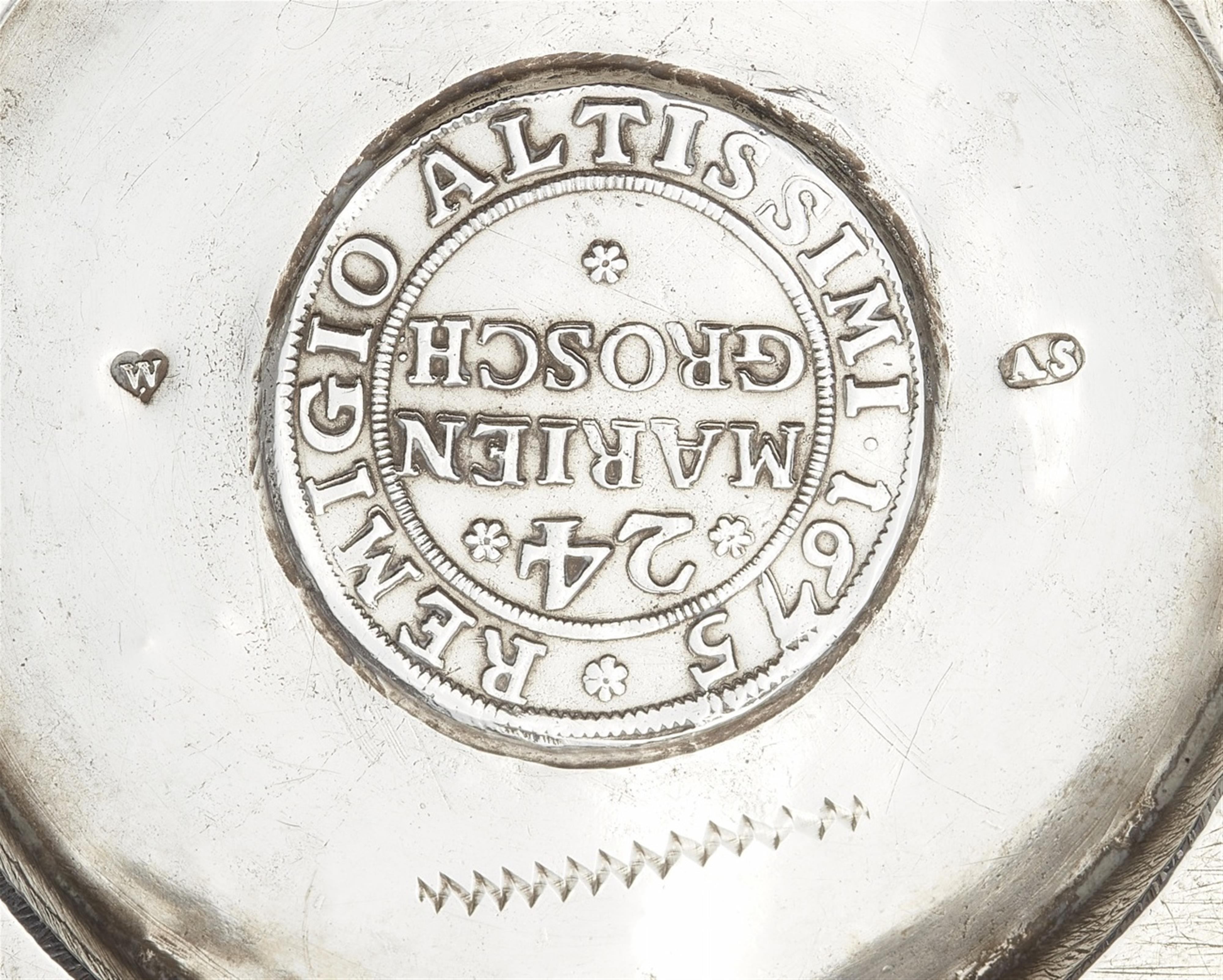 A large Breslau silver coin-set beaker - image-2