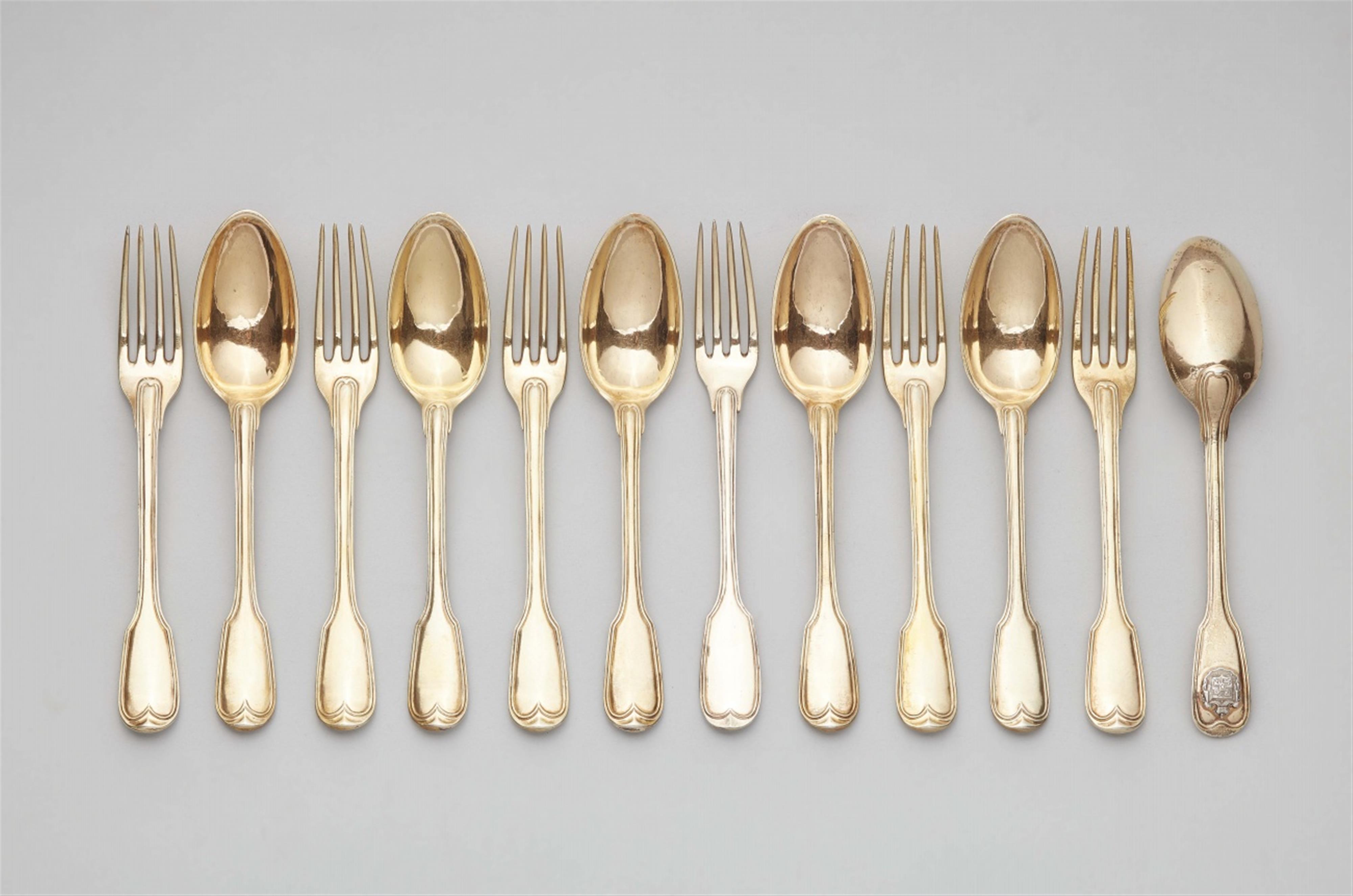 A set of Augsburg silver gilt cutlery made for the House of Shakhovskoy - image-1