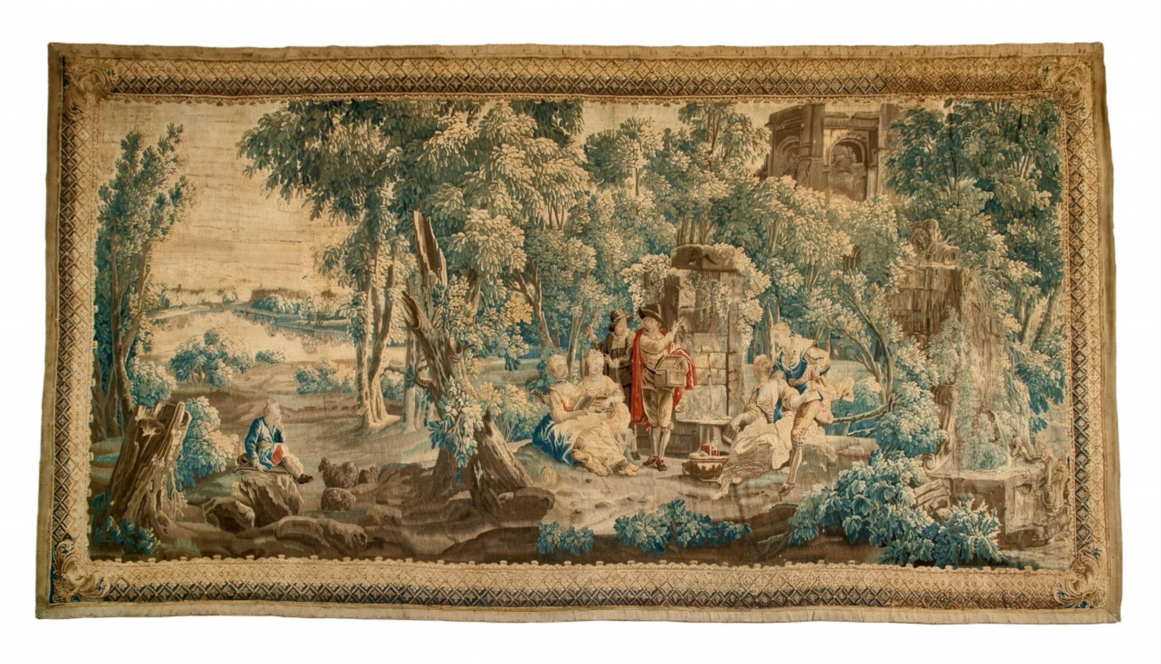 A silk "fête champêtre" tapestry - image-1