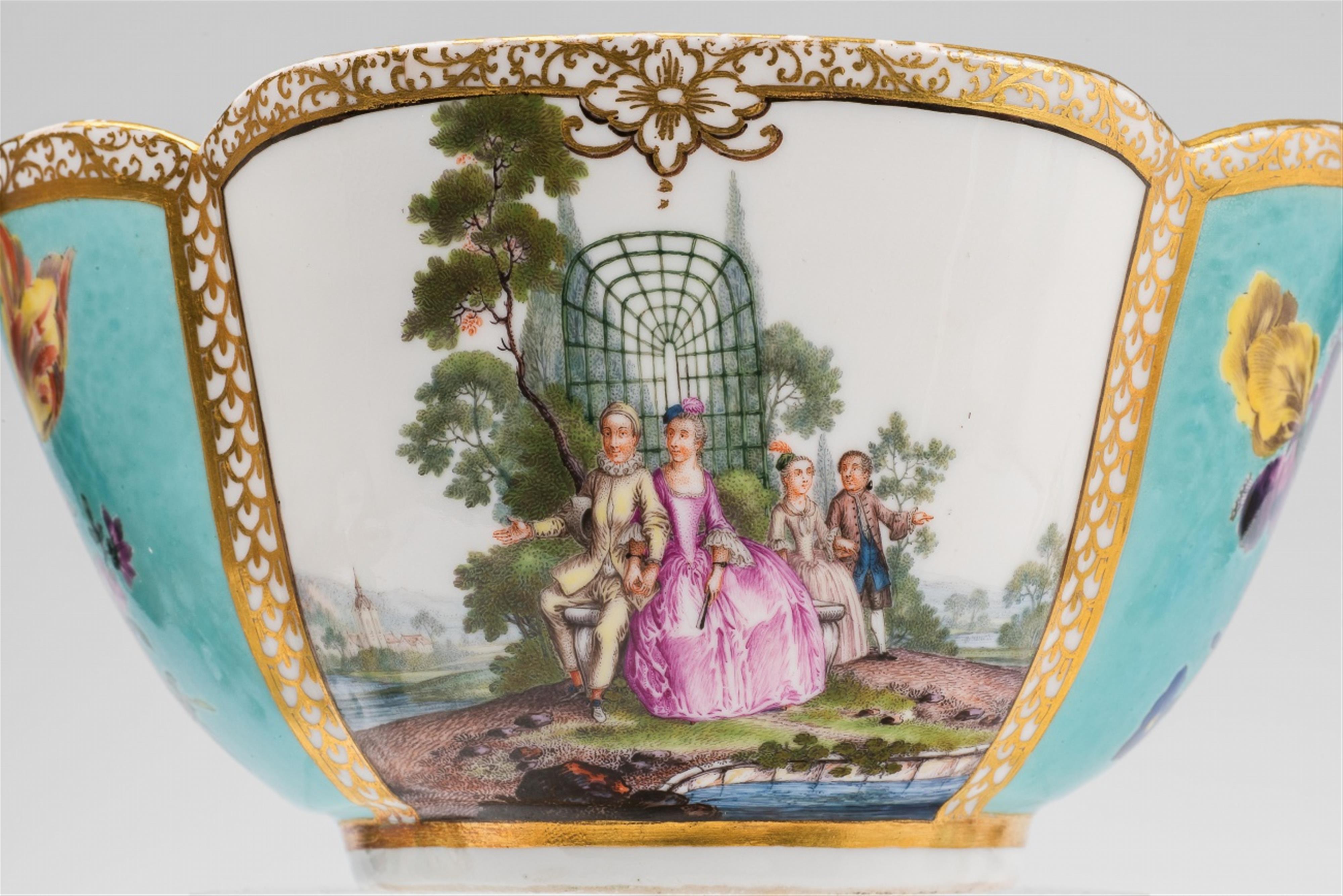 A Meissen porcelain tête à tête with Watteau scenes - image-3