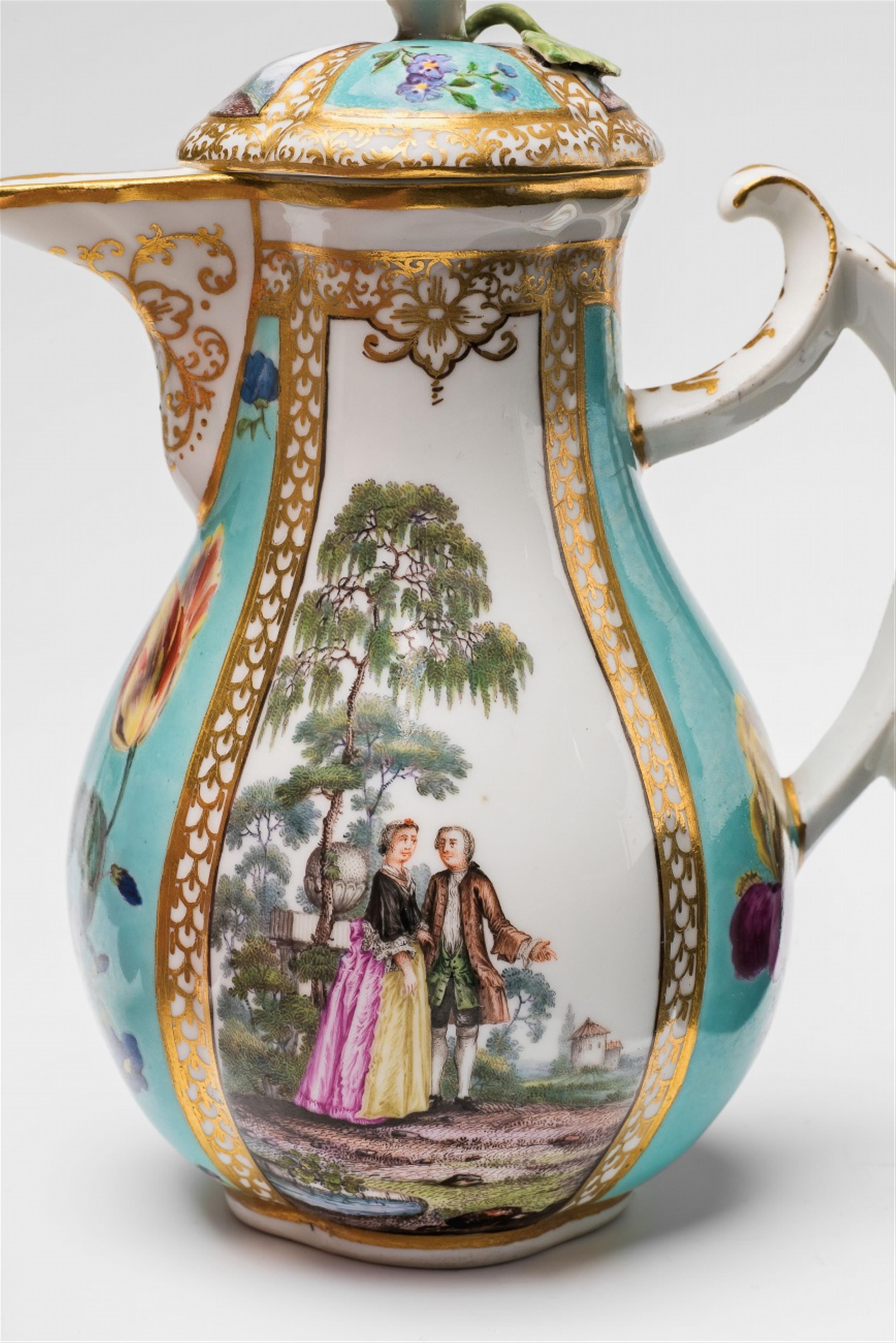 A Meissen porcelain tête à tête with Watteau scenes - image-5