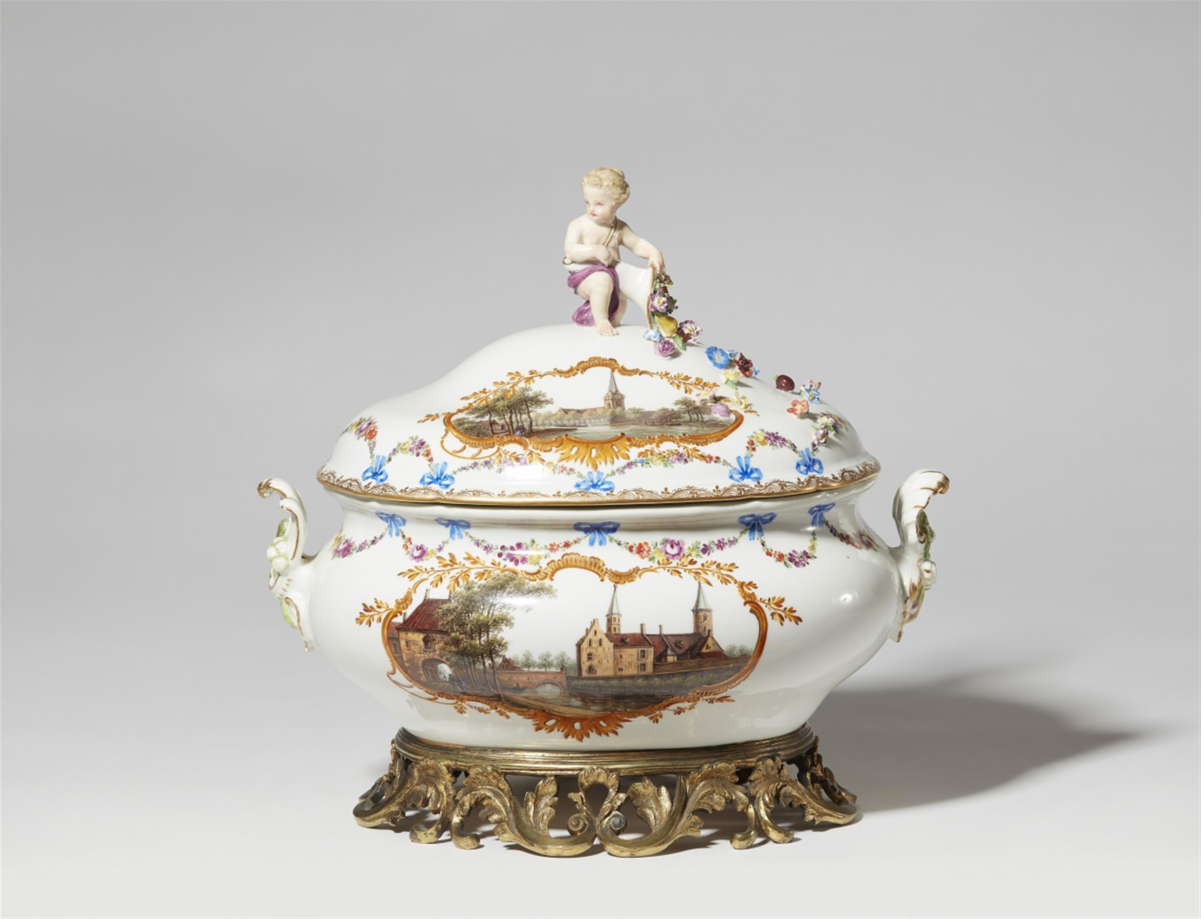 A Meissen porcelain tureen with views of the Utrechter Vecht - image-1