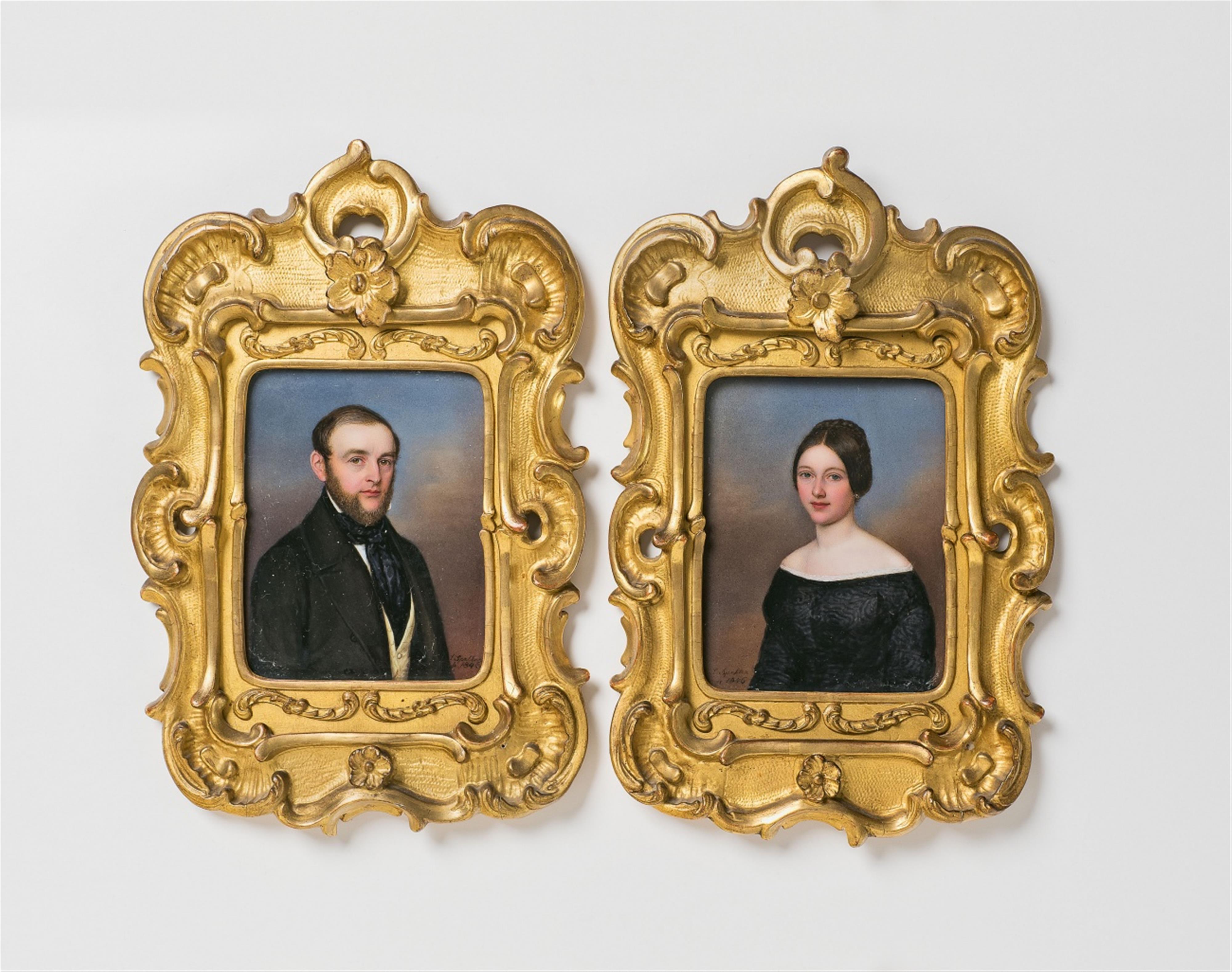 Two porcelain plaques with portraits of Eduard and Cornelia Merian-Koechlin - image-1